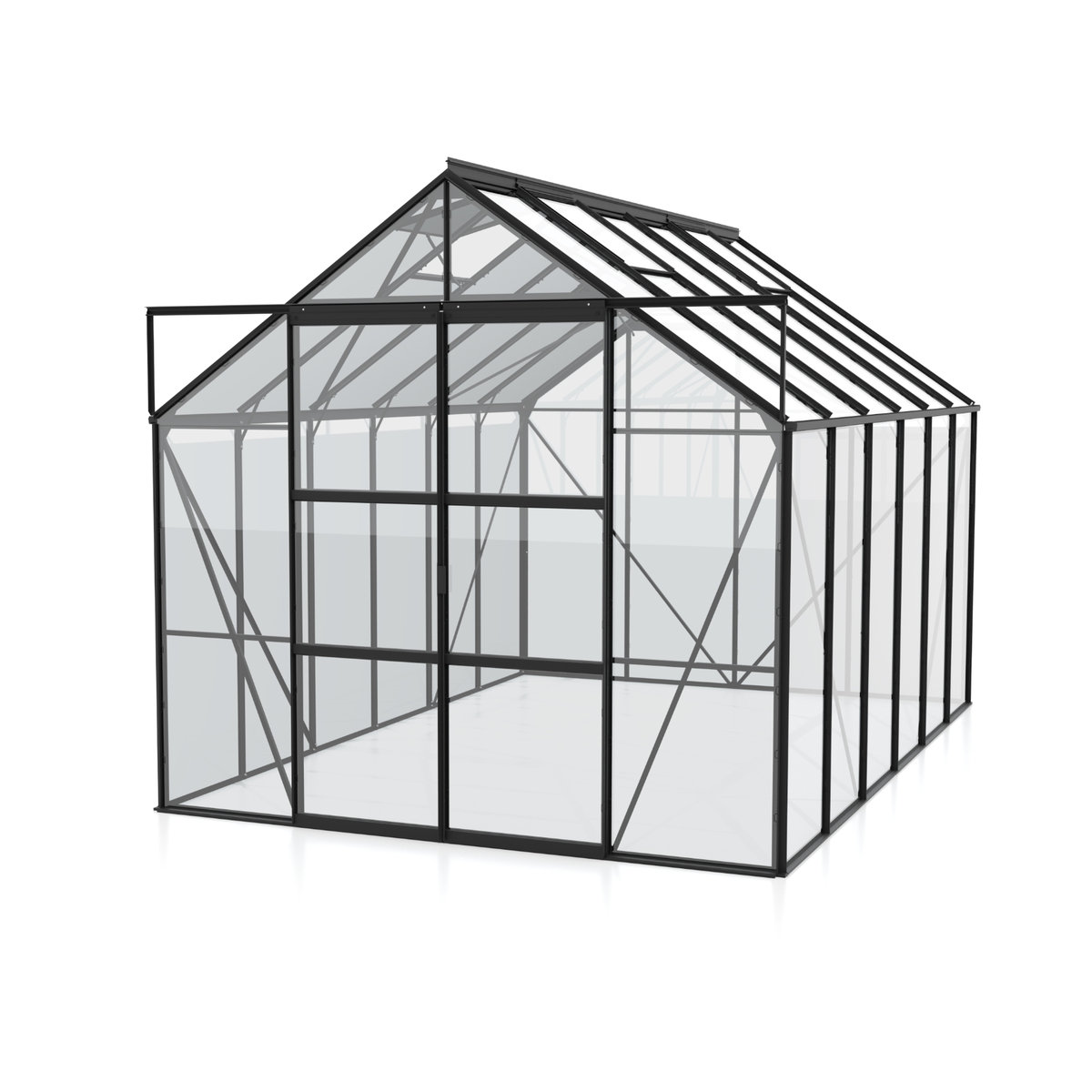Vitavia Gewächshaus Uranus 9900 in Schwarz mit 9,9 m² und 3 mm ESG-Glas und Aluminiumrahmen - Bild 3