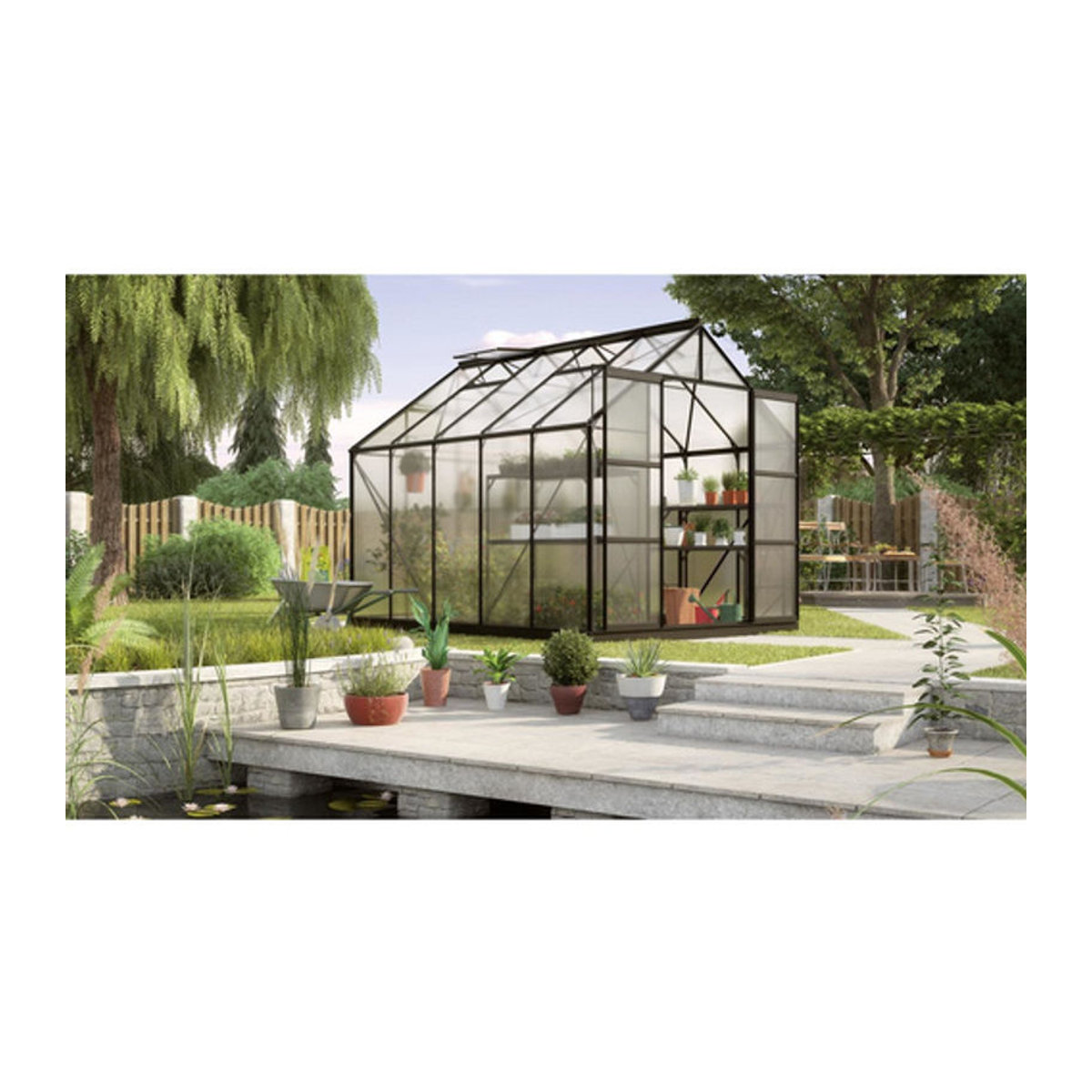VITAVIA Gewächshaus Uranus mit 8,3 m² aus Aluminium und Polycarbonat in Schwarz - Bild 2