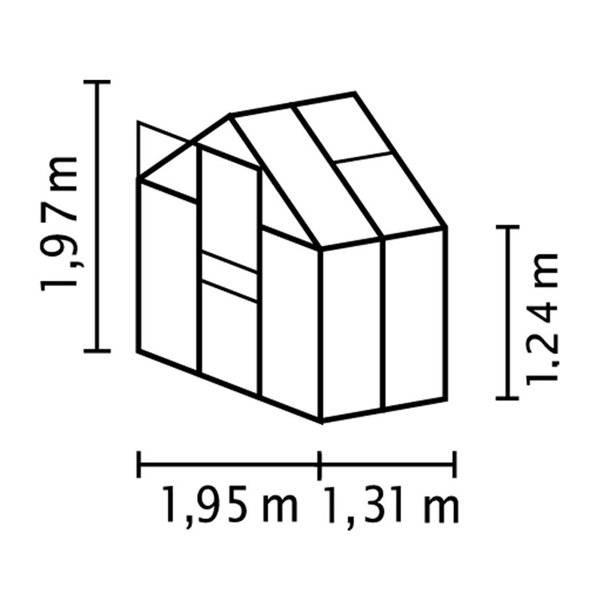 Vitavia Gewächshaus Venus 2500 in Grün mit Polycarbonat und Aluminium, 2,5 m² - Bild 2