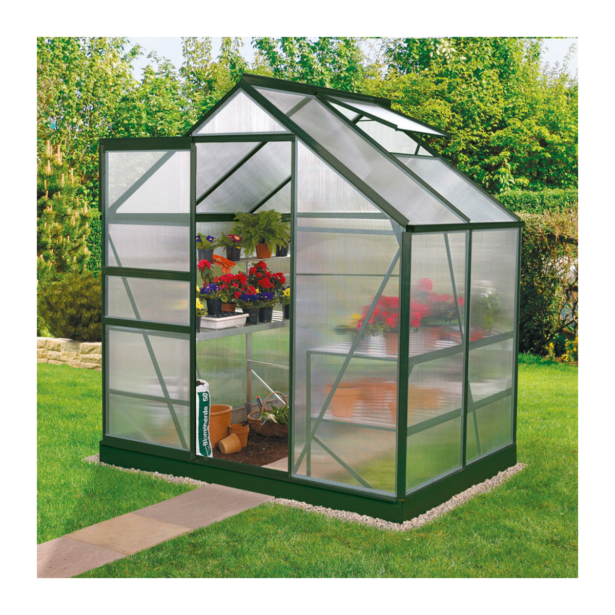 Vitavia Gewächshaus Venus 2500 in Grün mit Polycarbonat und Aluminium, 2,5 m² - Bild 3