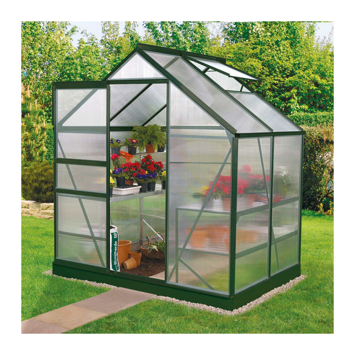 Vitavia Gewächshaus Venus 2500 in Grün mit Polycarbonat und Aluminium, 2,5 m² - Bild 3