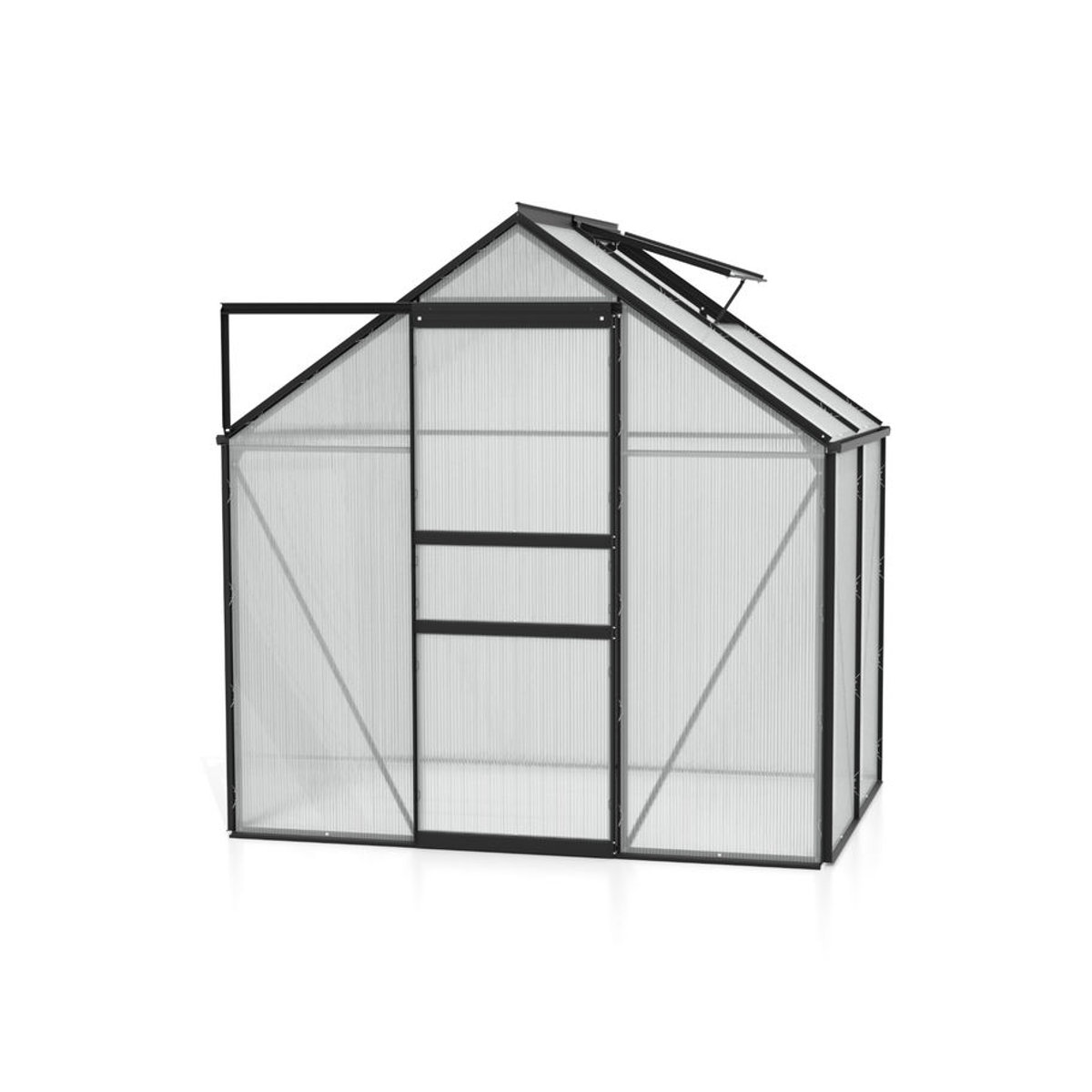Vitavia Gewächshaus Venus 2500 in Schwarz mit 6 mm Polycarbonat und Aluminiumrahmen, 2,5 m² - Bild 2