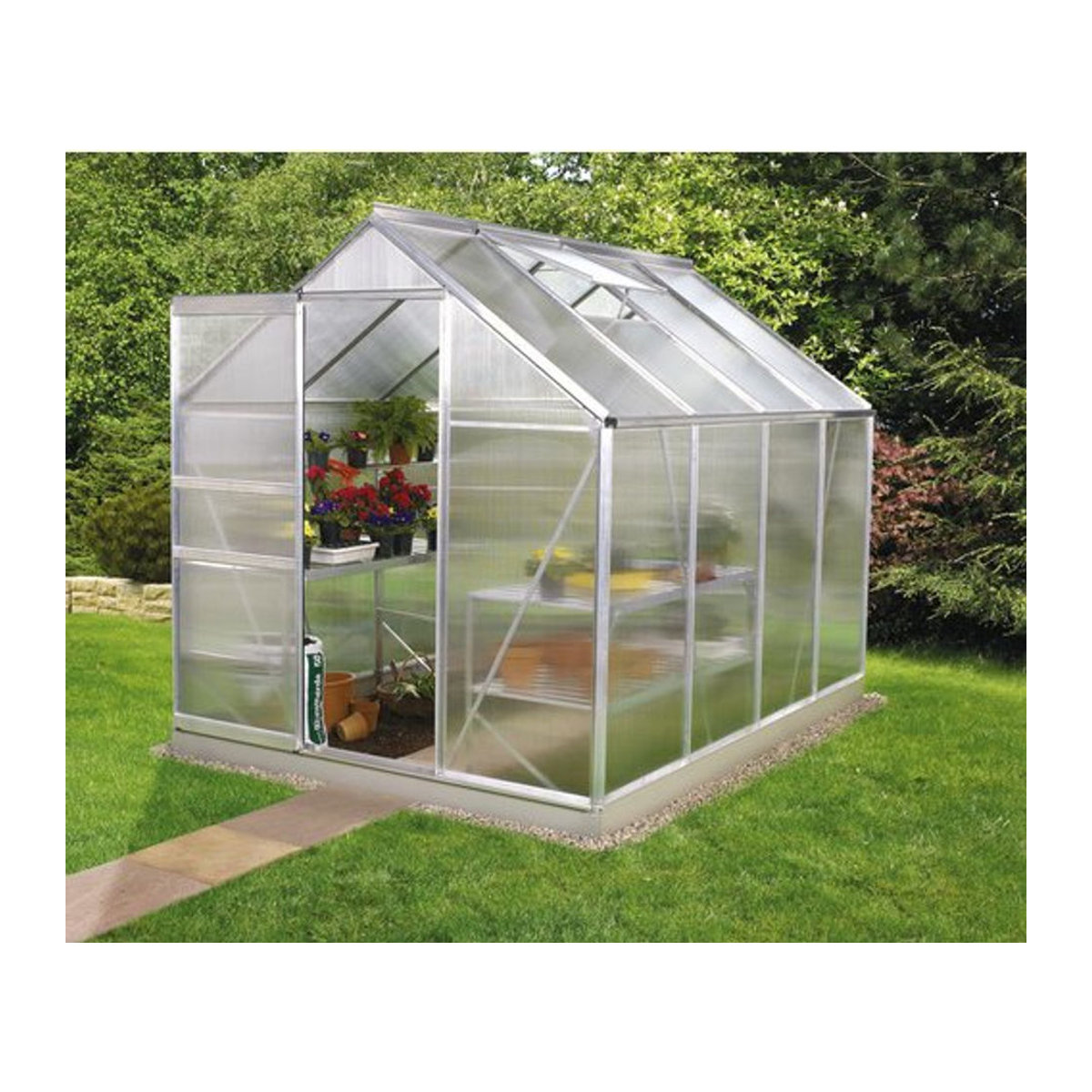Vitavia Gewächshaus Venus 5000 aus Aluminium und Polycarbonat in Silber, 5 m² - Bild 4