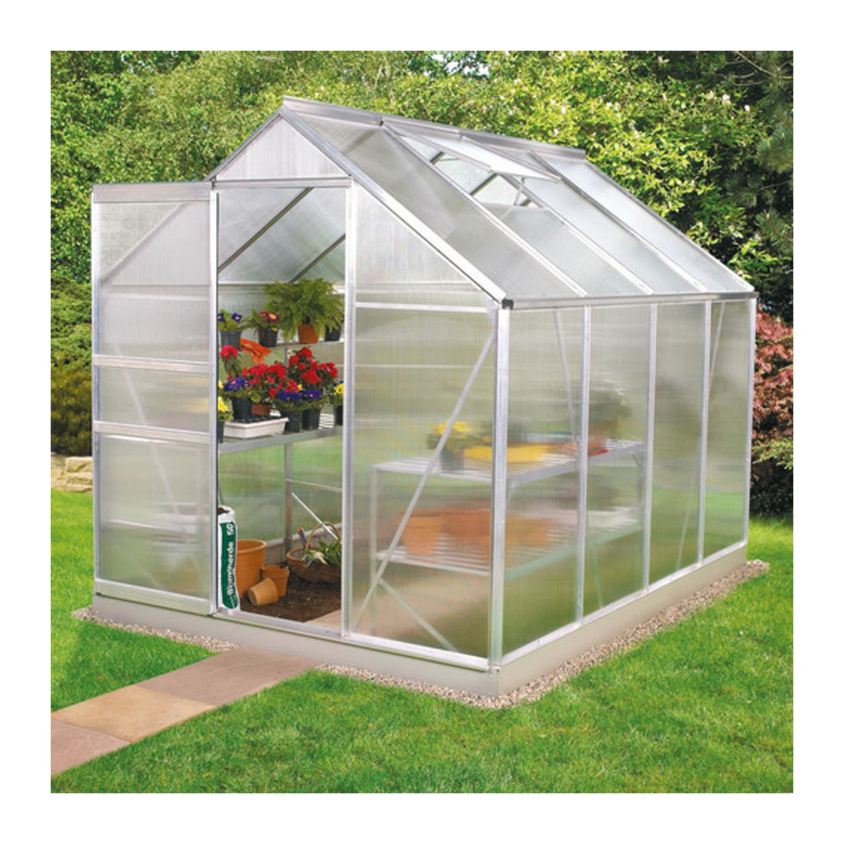 Vitavia Gewächshaus Venus 5000 aus Aluminium und Polycarbonat in Silber, 5 m² - Bild 6