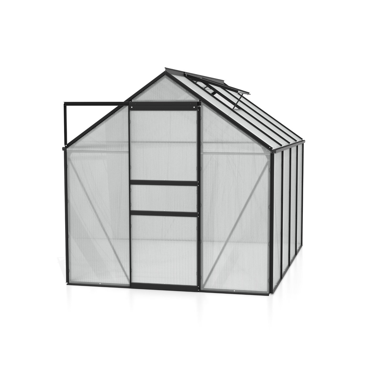 Vitavia Gewächshaus Venus 5000 in Schwarz mit 4 mm Polycarbonat und Aluminiumrahmen, 5,0 m² - Bild 3