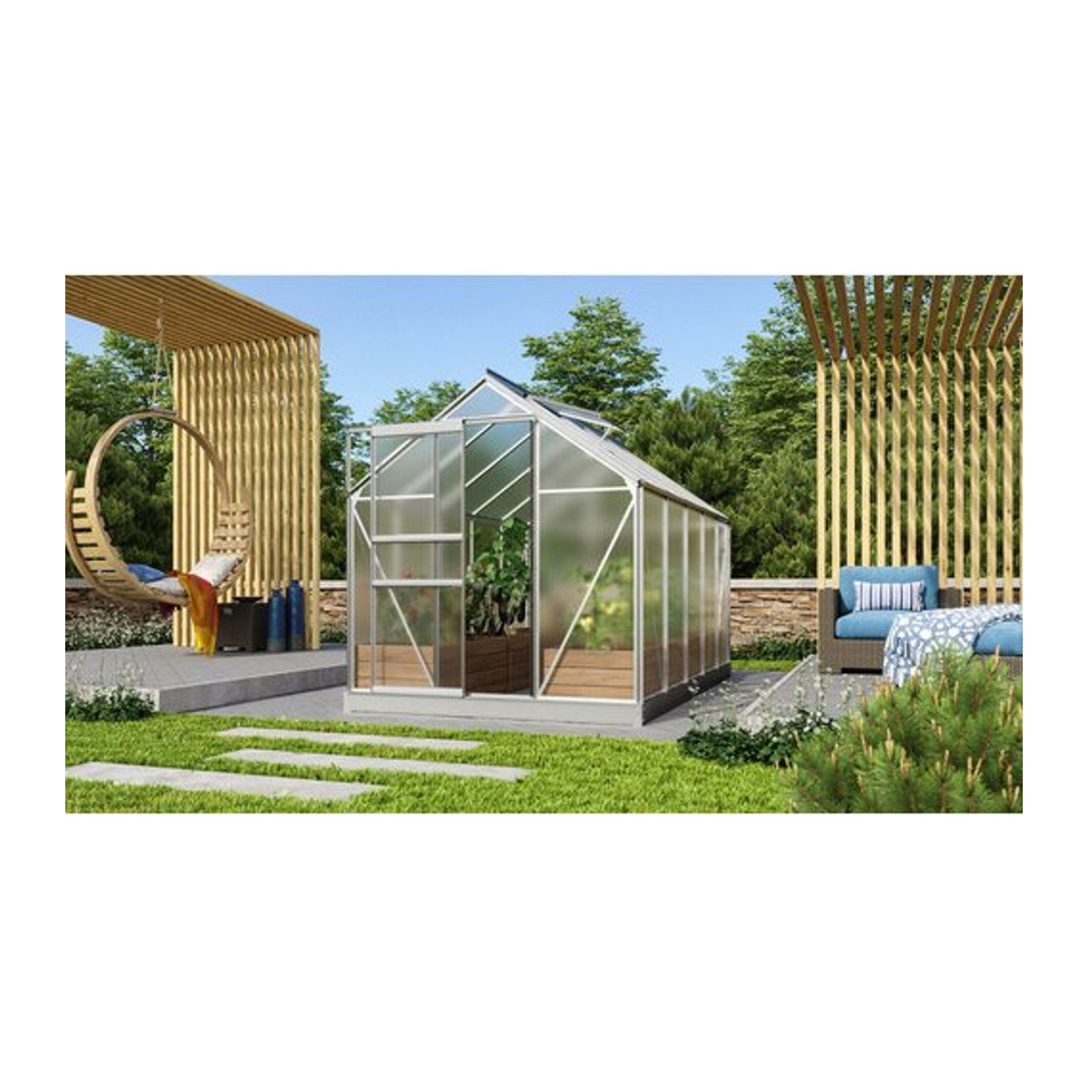 Vitavia Gewächshaus Venus 6200 aus Aluminium und Polycarbonat in Silber - Bild 1