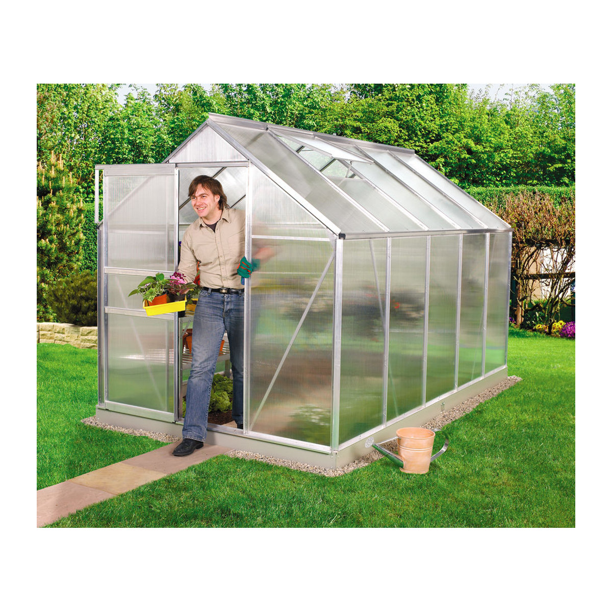Vitavia Gewächshaus Venus 6200 aus Aluminium und Polycarbonat in Silber - Bild 3