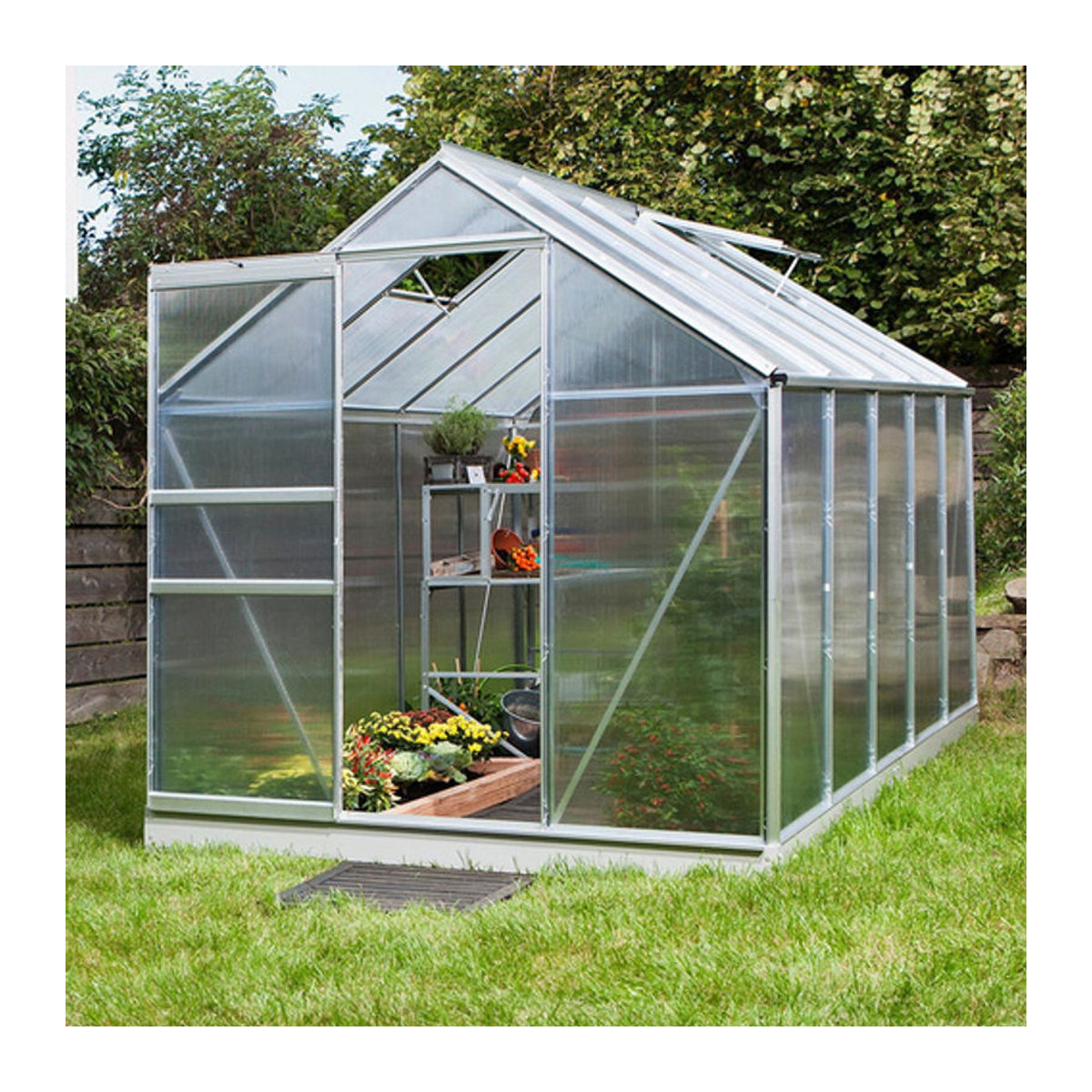 Vitavia Gewächshaus Venus 6200 aus Aluminium und Polycarbonat in Silber - Bild 5