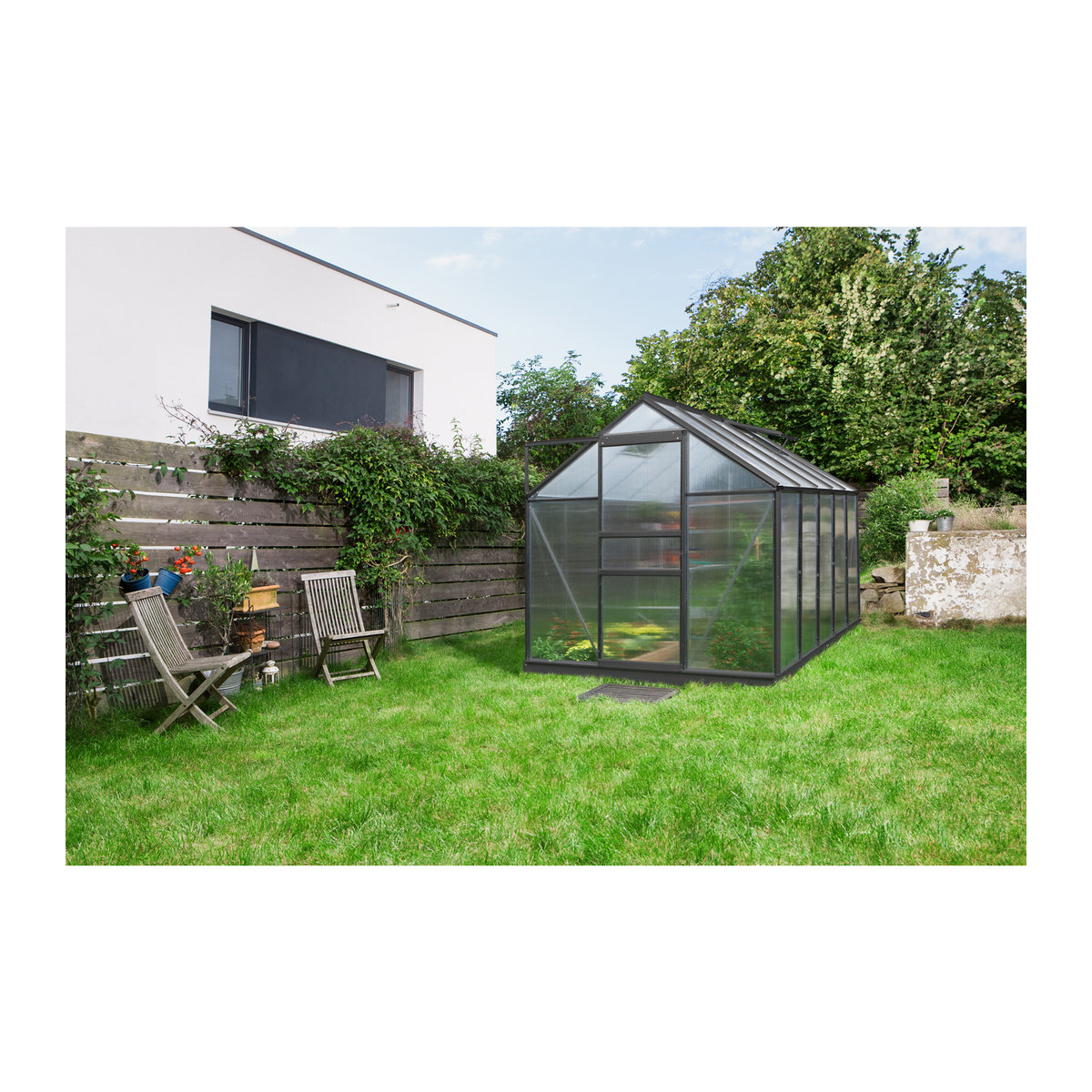Vitavia Gewächshaus Venus 6200 in Schwarz mit 6,2 m² und 6 mm Polycarbonat-Platten - Bild 5