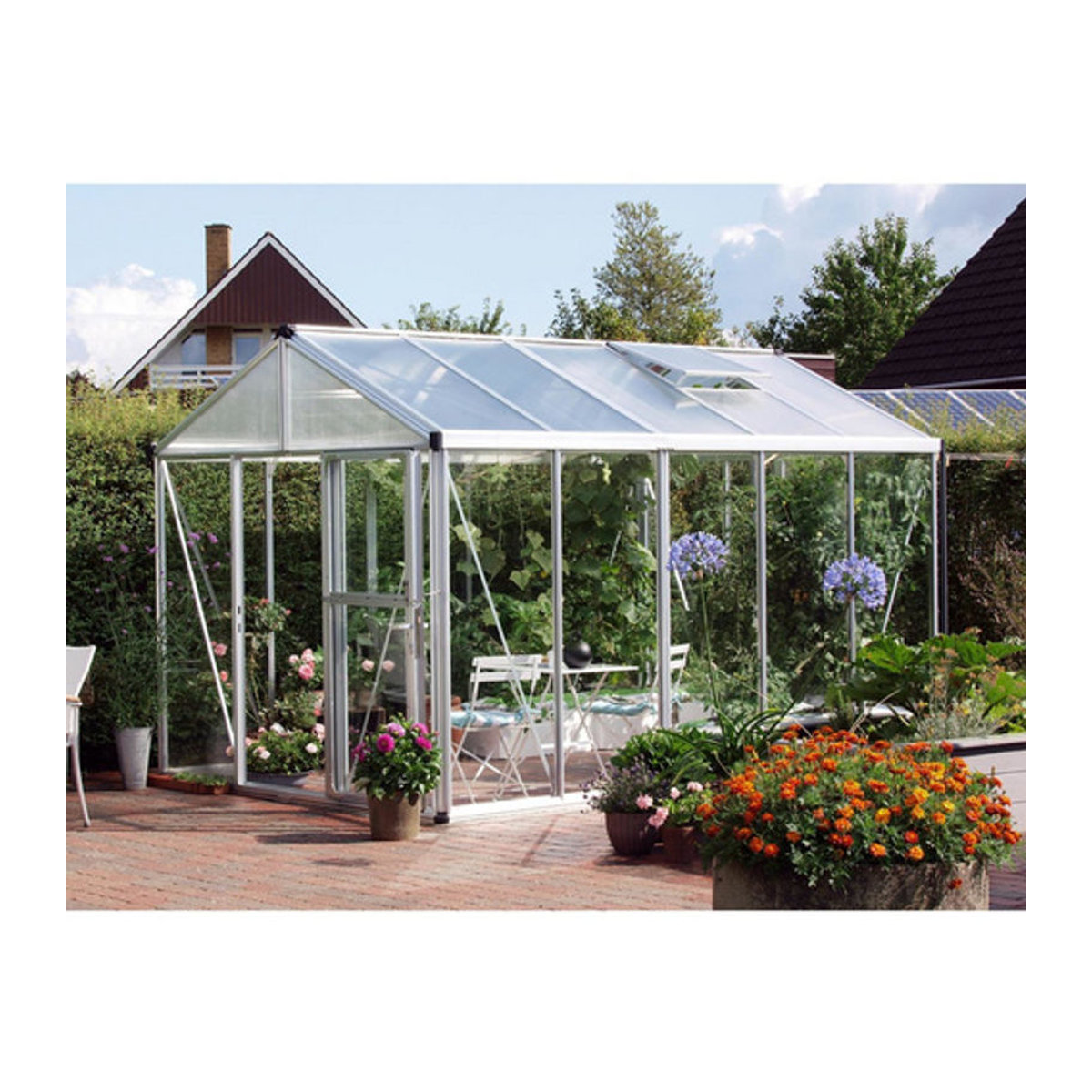 VITAVIA Gewächshaus Zeus 10 m2 aus Aluminium und Glas in Silber - Bild 1