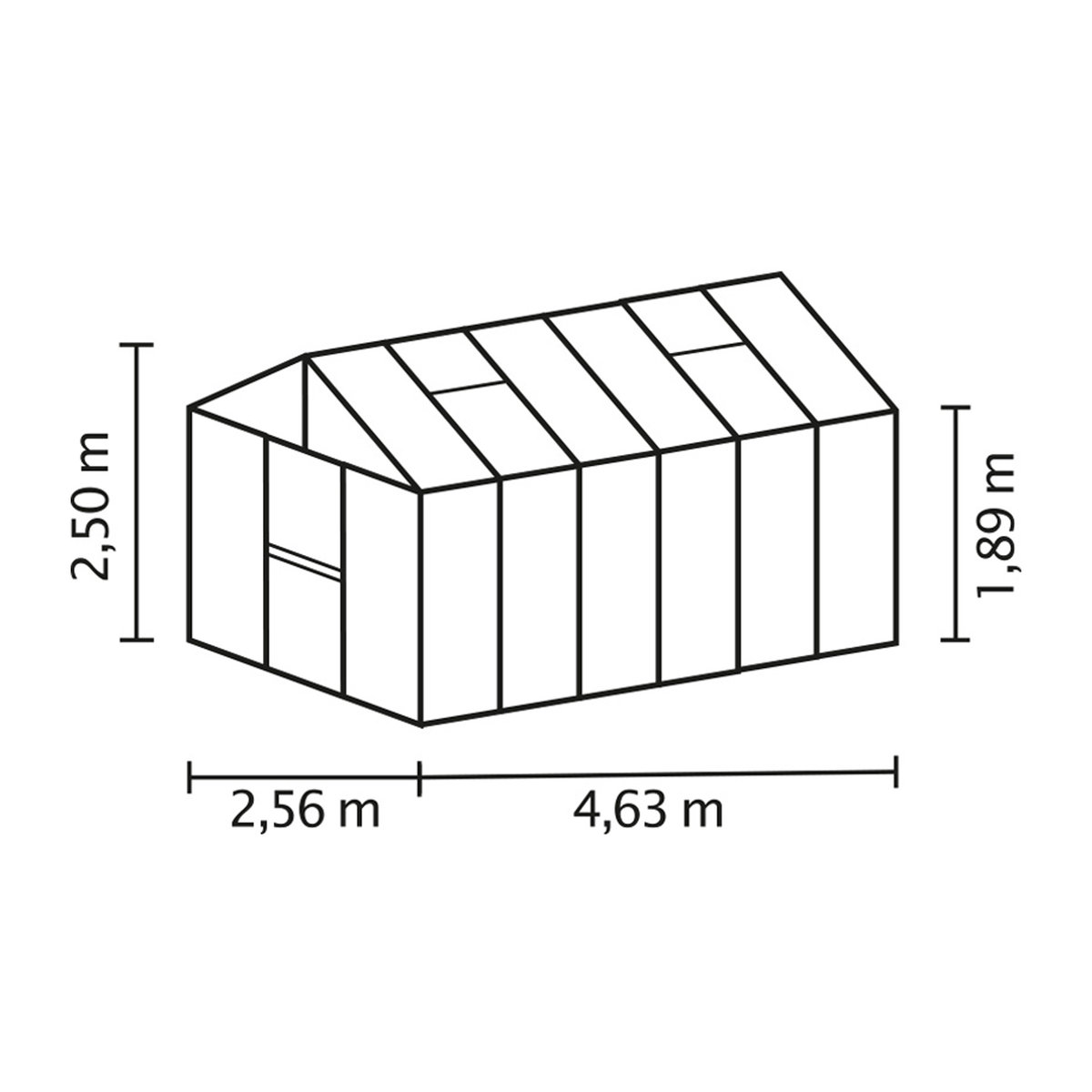 Vitavia Gewächshaus Zeus 11900 in Schwarz mit 11,9 m² Fläche und 3 mm ESG Glas - Bild 2