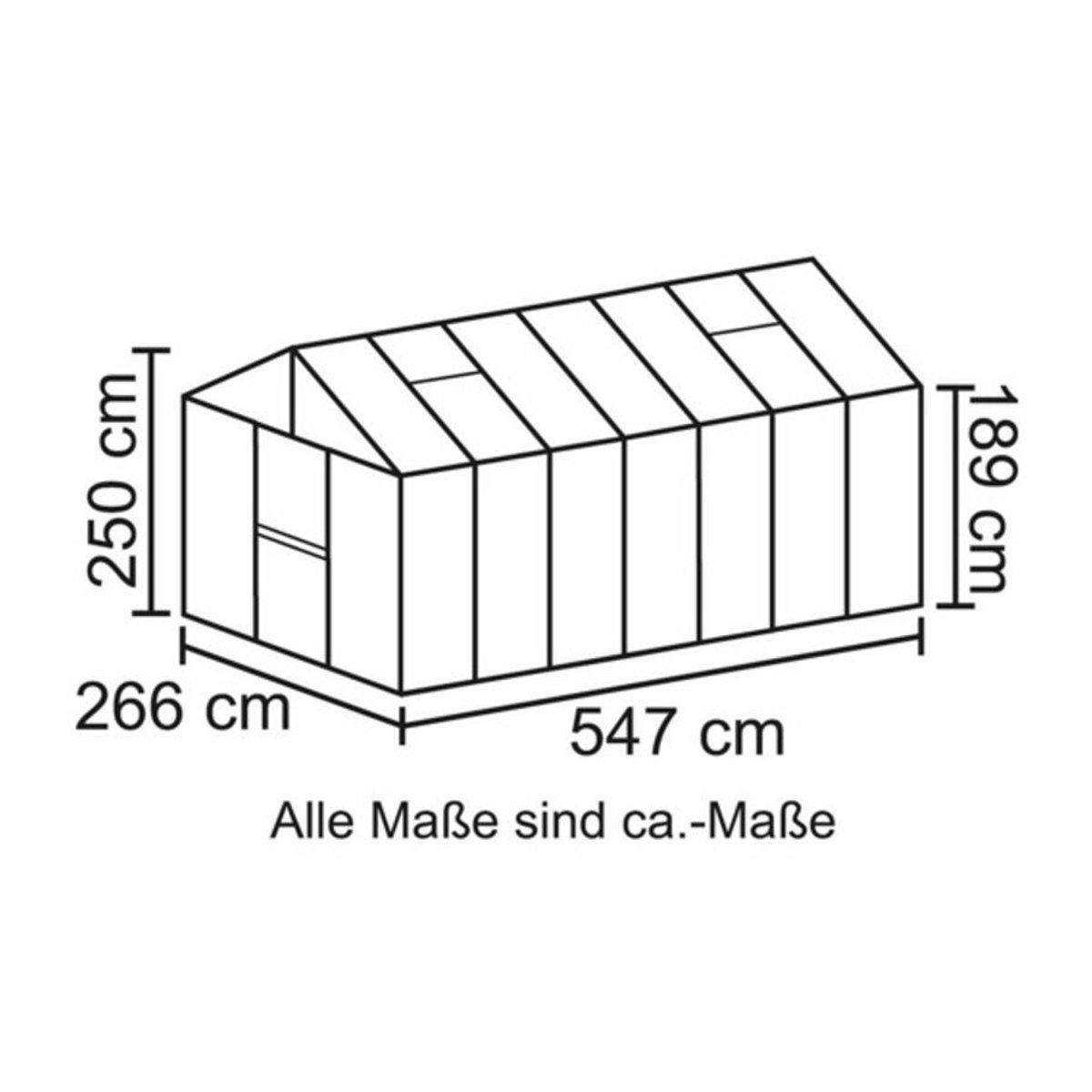 VITAVIA Gewächshaus Zeus aus Aluminium und Polycarbonat in Schwarz, 13,8 m² - Bild 2