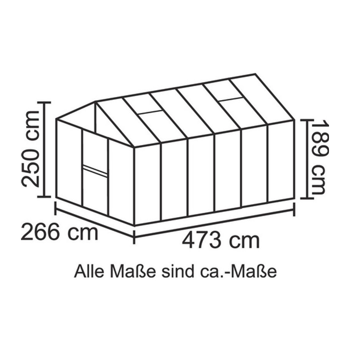 VITAVIA Gewächshaus Zeus mit 11,9 m² aus Aluminium und Polycarbonat in Schwarz - Bild 2