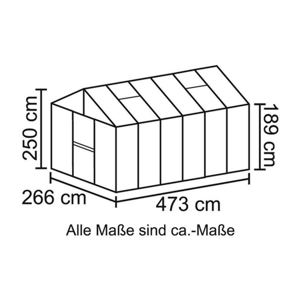 VITAVIA Gewächshaus Zeus mit 11,9 m² aus Aluminium und Polycarbonat in Silber - Bild 1