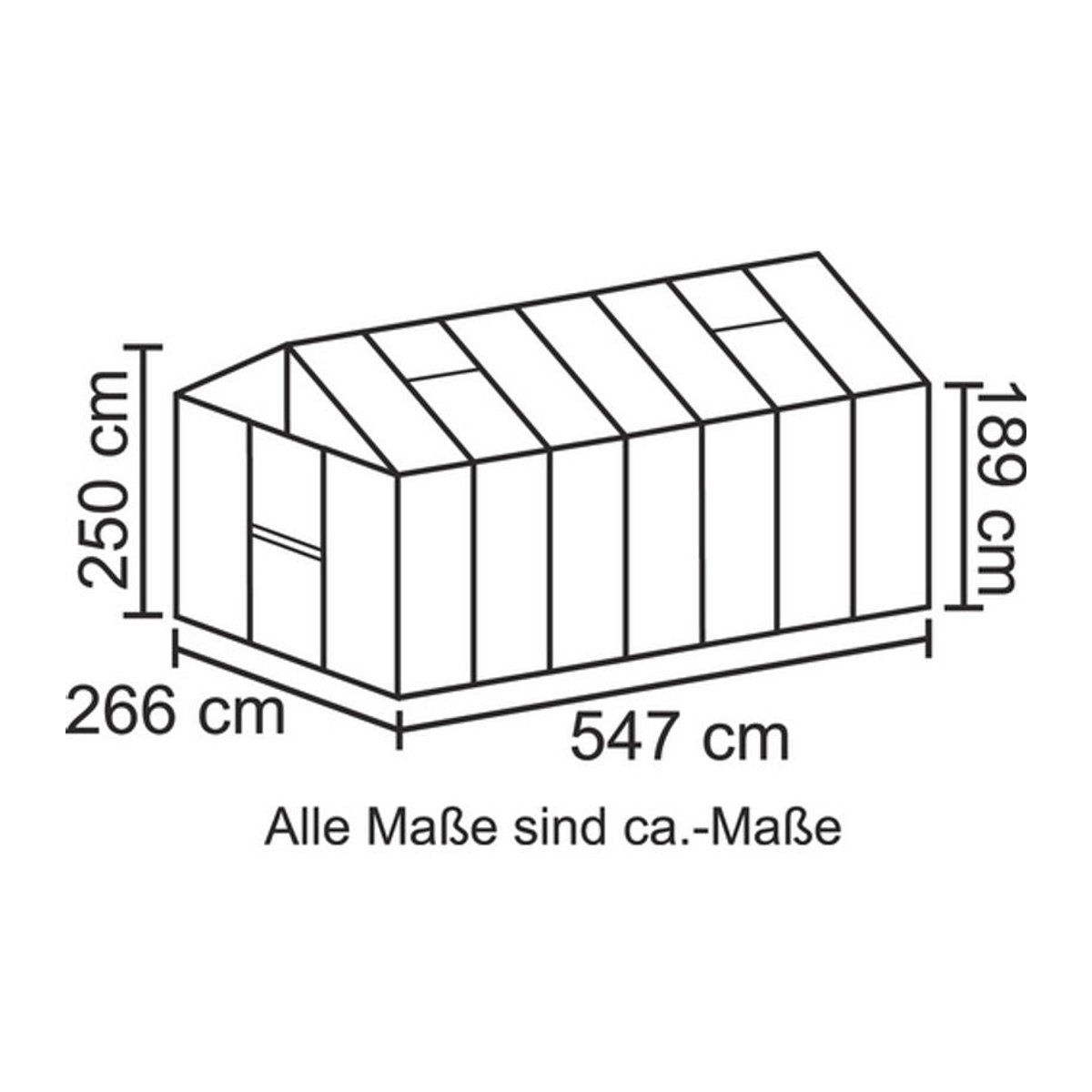 VITAVIA Gewächshaus Zeus mit 13,8 m² aus Aluminium und Polycarbonat in Silber - Bild 2