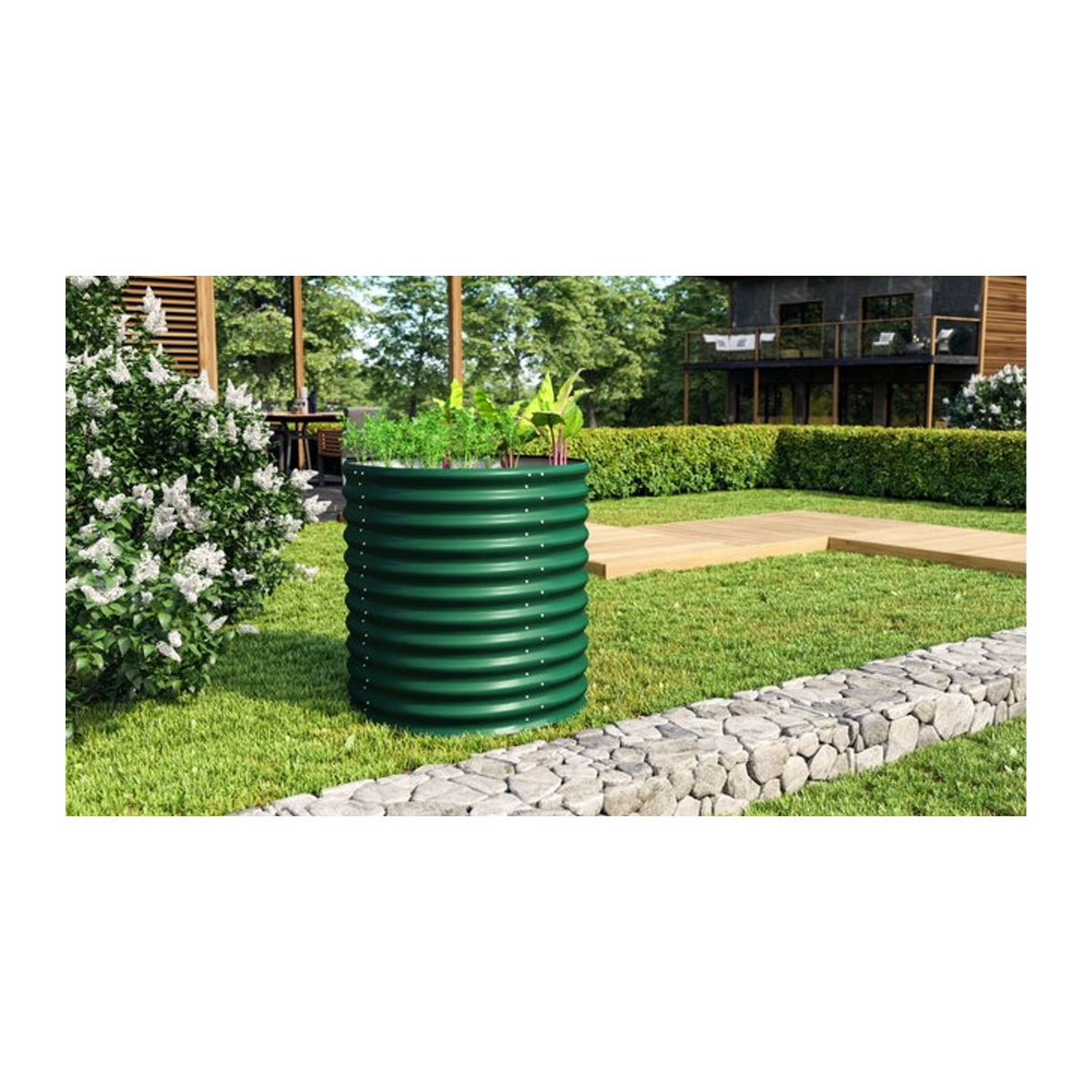 Vitavia Hochbeet Terra 858 Modell Rund aus Metall in Grün, Höhe: 86 cm - Bild 1