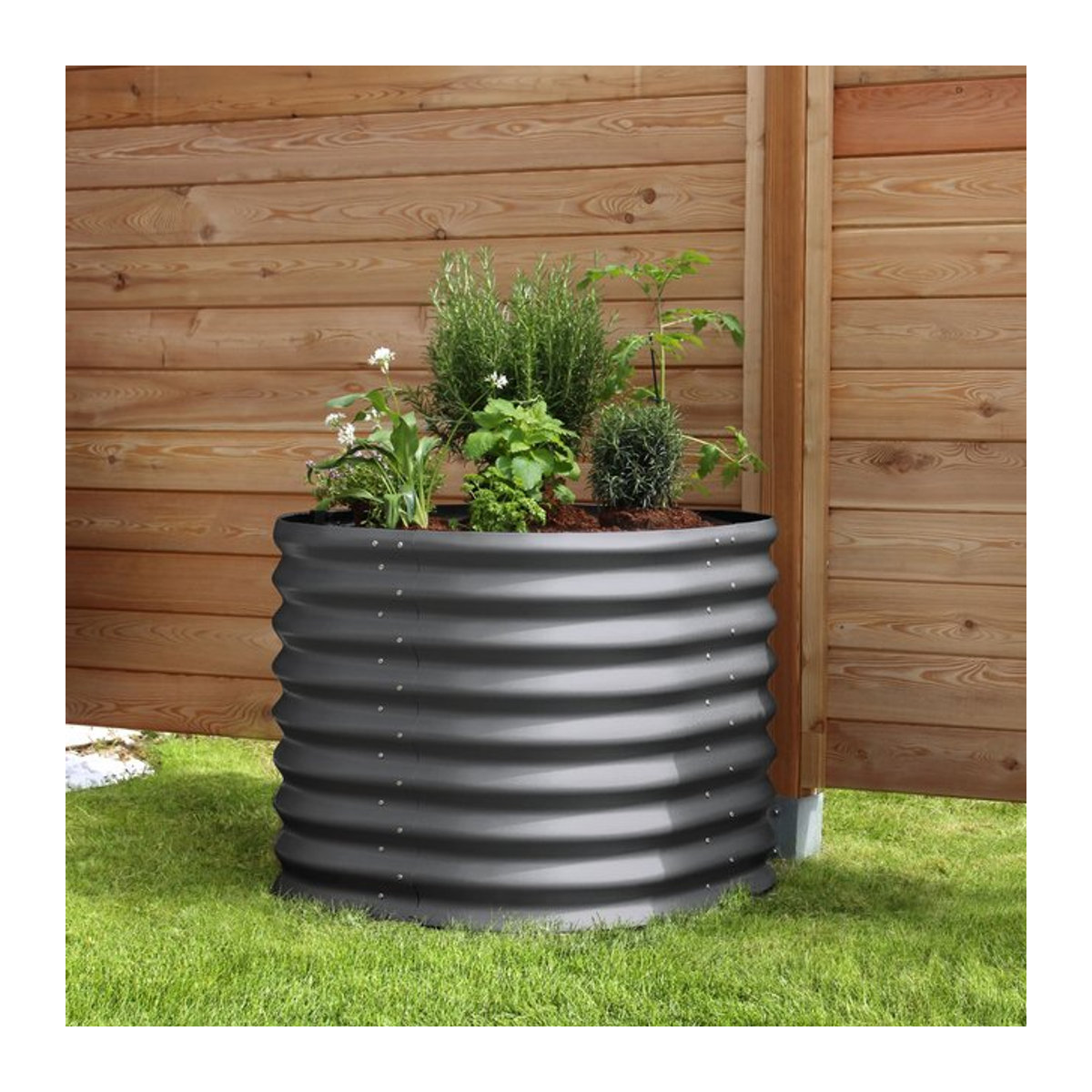 Vitavia Hochbeet Terra Basic in Grau aus Zincalume, B/H/L: 82,1 x 63 x 82,1 cm - Bild 1