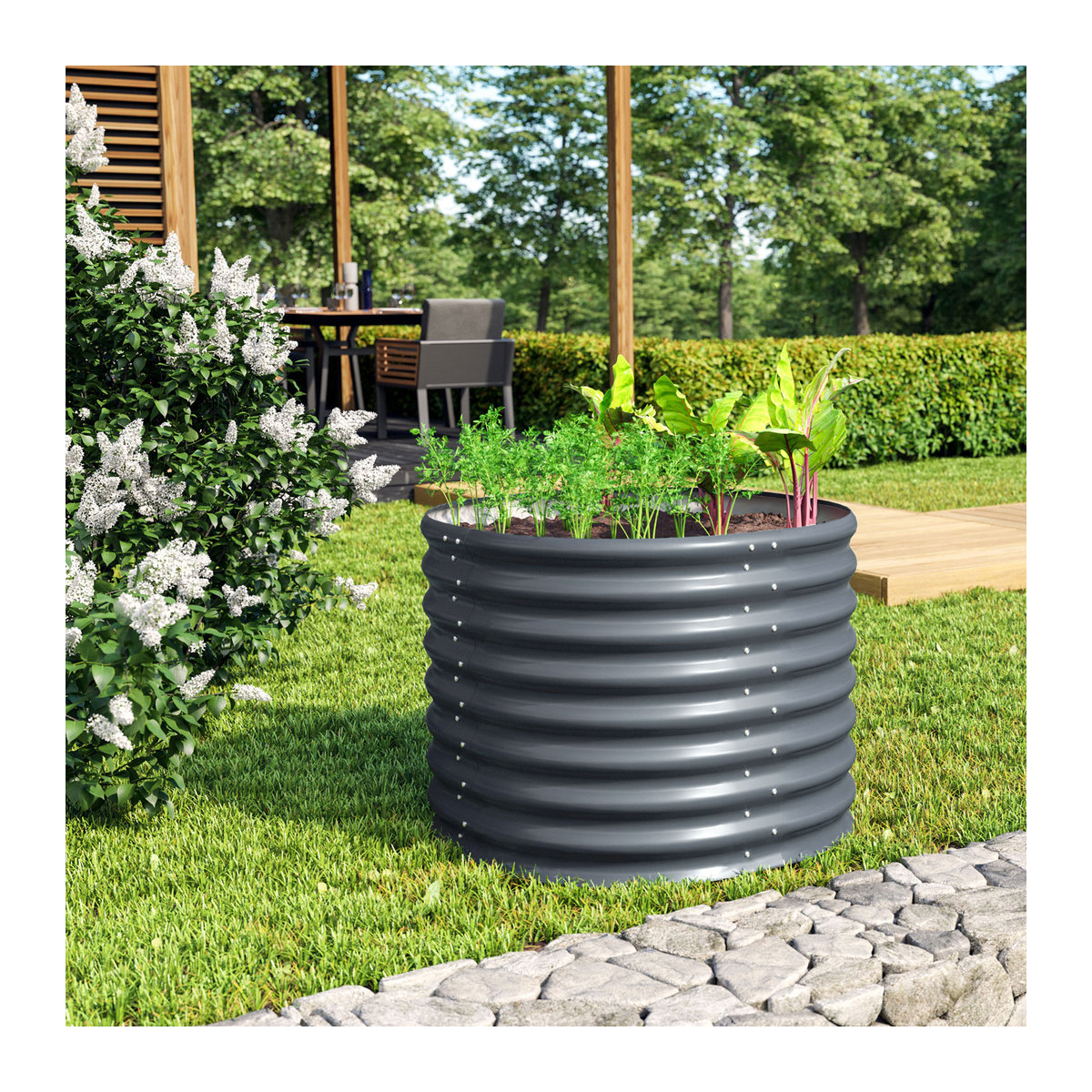 Vitavia Hochbeet Terra Basic in Grau aus Zincalume, B/H/L: 82,1 x 63 x 82,1 cm - Bild 2