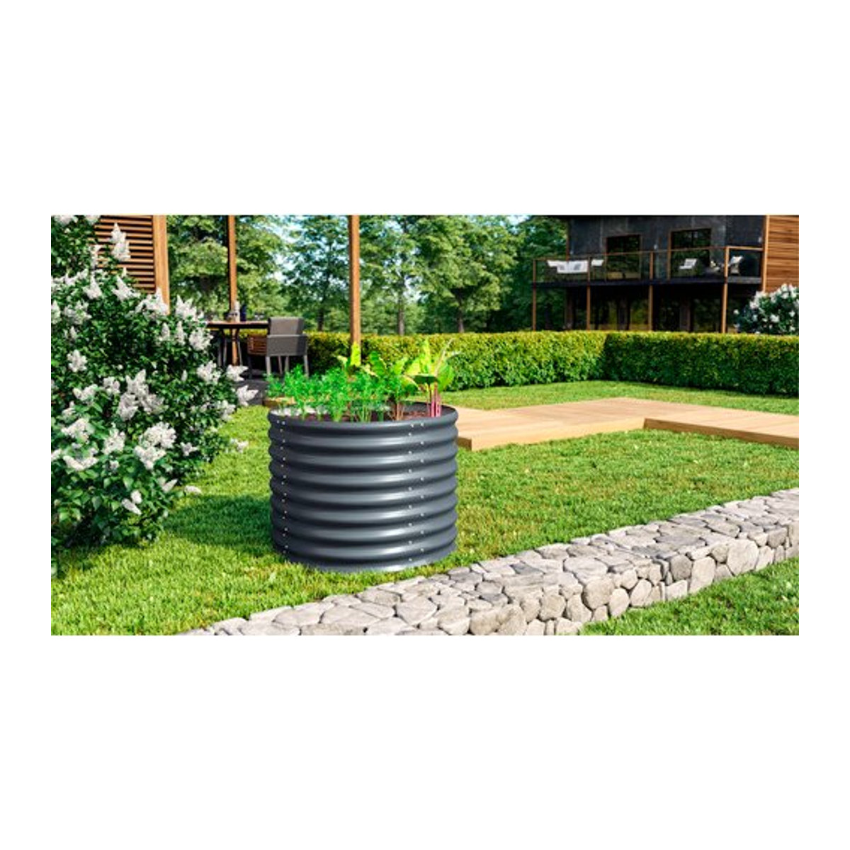 Vitavia Hochbeet Terra Basic in Grau aus Zincalume, B/H/L: 82,1 x 63 x 82,1 cm - Bild 4