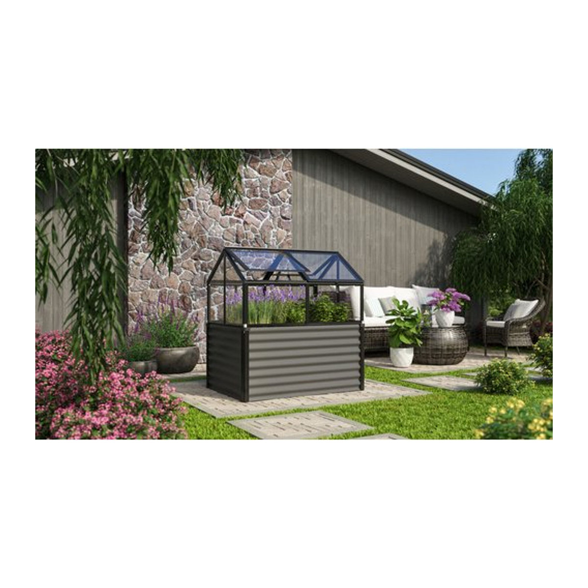 VITAVIA Hochbeet Zola aus Metall in Schwarz, B/L/H: 89 x 126,7 x 134,5 cm - Bild 1