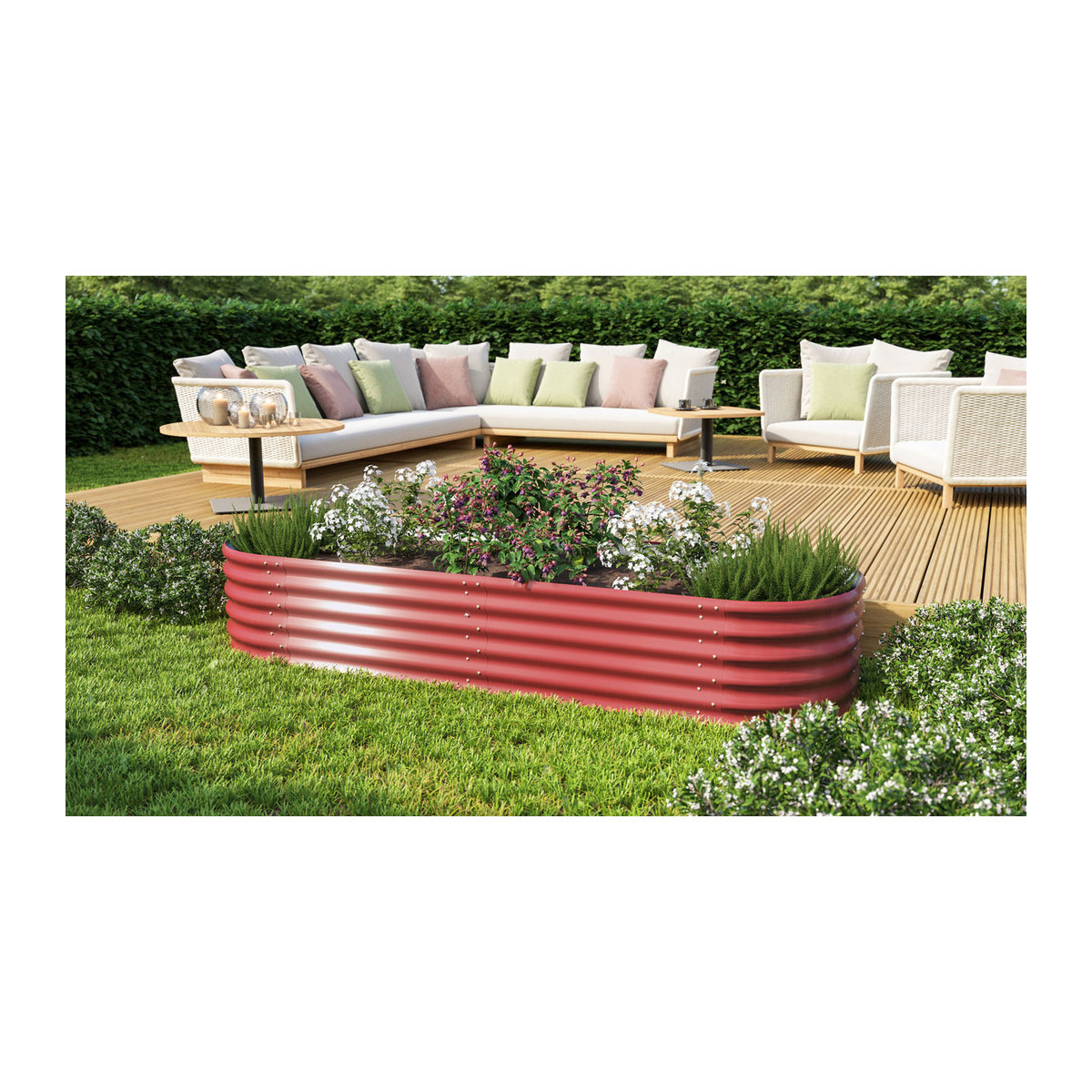 Vitavia Hochbeeterweiterung Stretched für Hochbeet 401 aus Metall in Rot, B: 80 cm, T: 40 cm - Bild 2