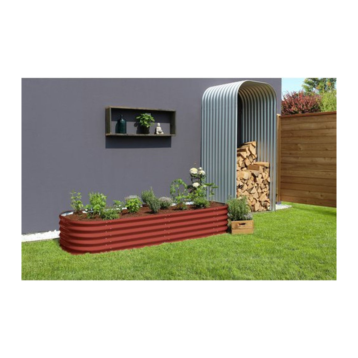 Vitavia Hochbeeterweiterung Stretched für Hochbeet 401 aus Metall in Rot, B: 80 cm, T: 40 cm - Bild 3