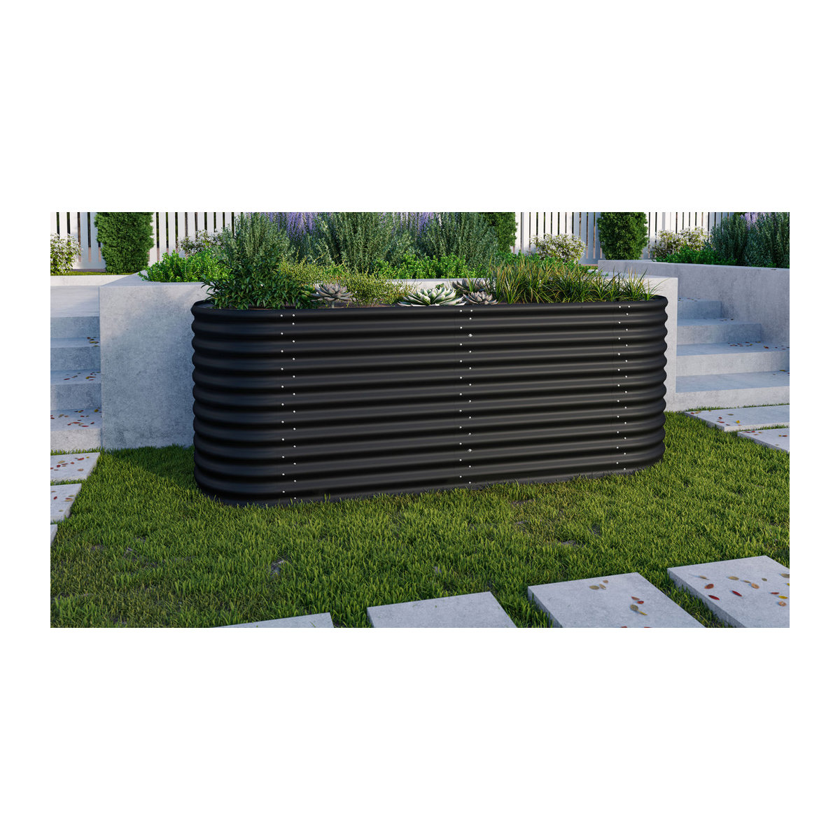 Vitavia Hochbeeterweiterung Stretched für Hochbeet 858 aus Metall in Schwarz, B: 80 cm x H: 86 cm - Bild 1