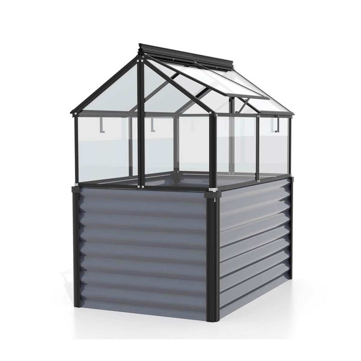 Vitavia Hochfrühbeet Paris aus Aluminium in Granit/Schwarz, B/H/L: 83,1 x 136,9 x 121,7 cm - Bild 2