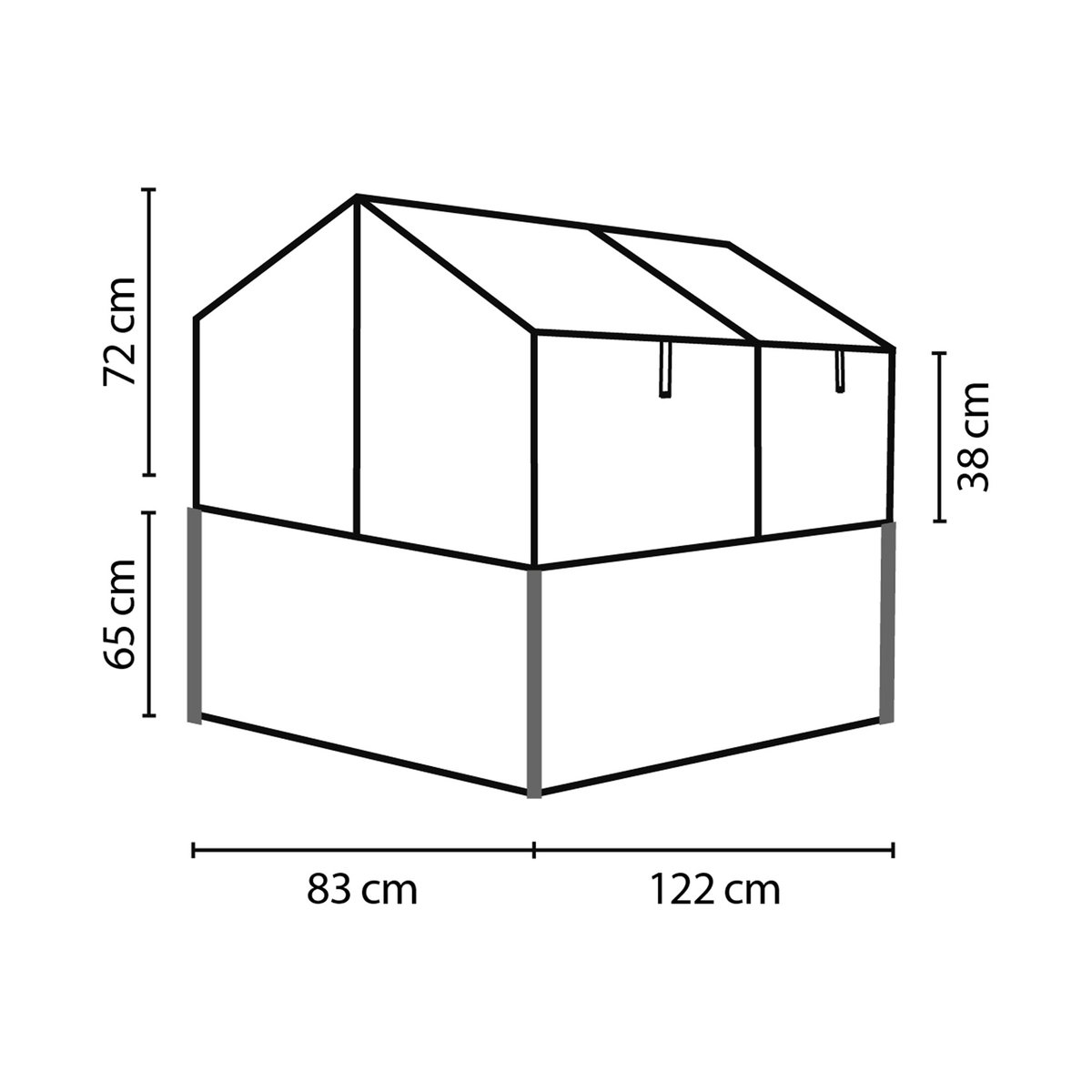 Vitavia Hochfrühbeet Paris aus Aluminium in Granit/Schwarz, B/H/L: 83,1 x 136,9 x 121,7 cm - Bild 3