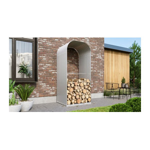 Vitavia Kaminholzregal Lignum 858 aus Aluminium in Silber, freistehend, B/T/H: 86 x 22 x 99 cm
