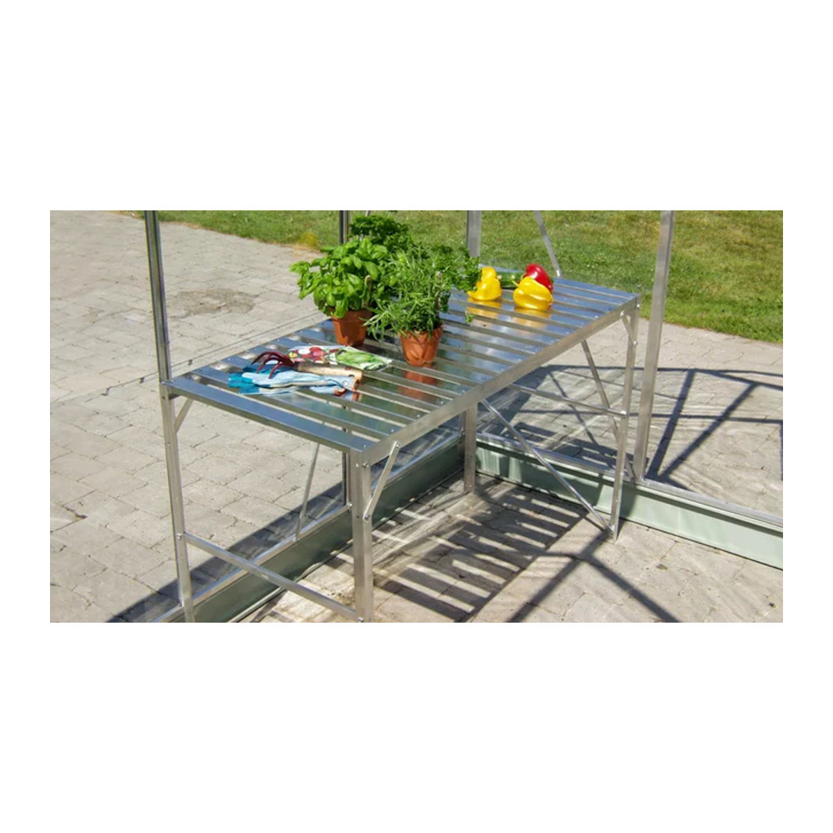 Vitavia Pflanztisch aus Aluminium in Grau, B/T/H: 121,04 x 53,76 cm - Bild 1