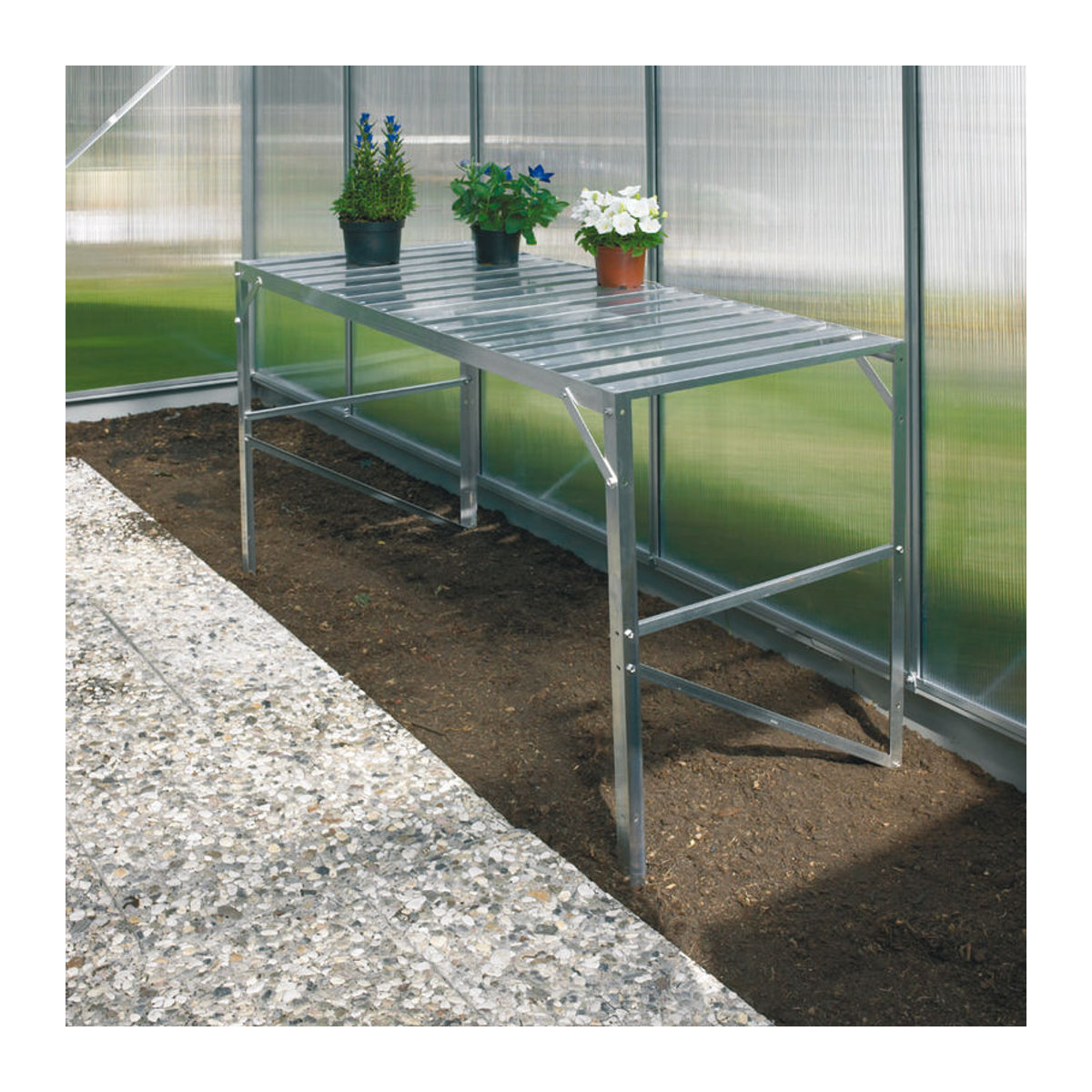 Vitavia Pflanztisch aus Aluminium in Grau, B/T/H: 121,04 x 53,76 cm - Bild 2