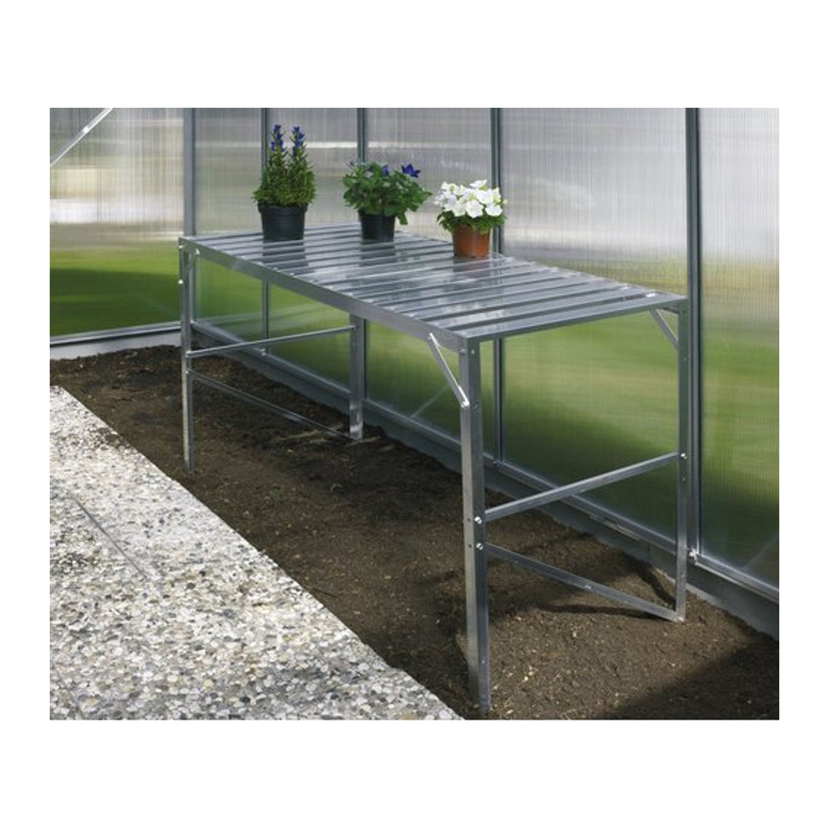 Vitavia Pflanztisch aus Aluminium in Grau, B/T/H: 121,04 x 53,76 cm - Bild 3