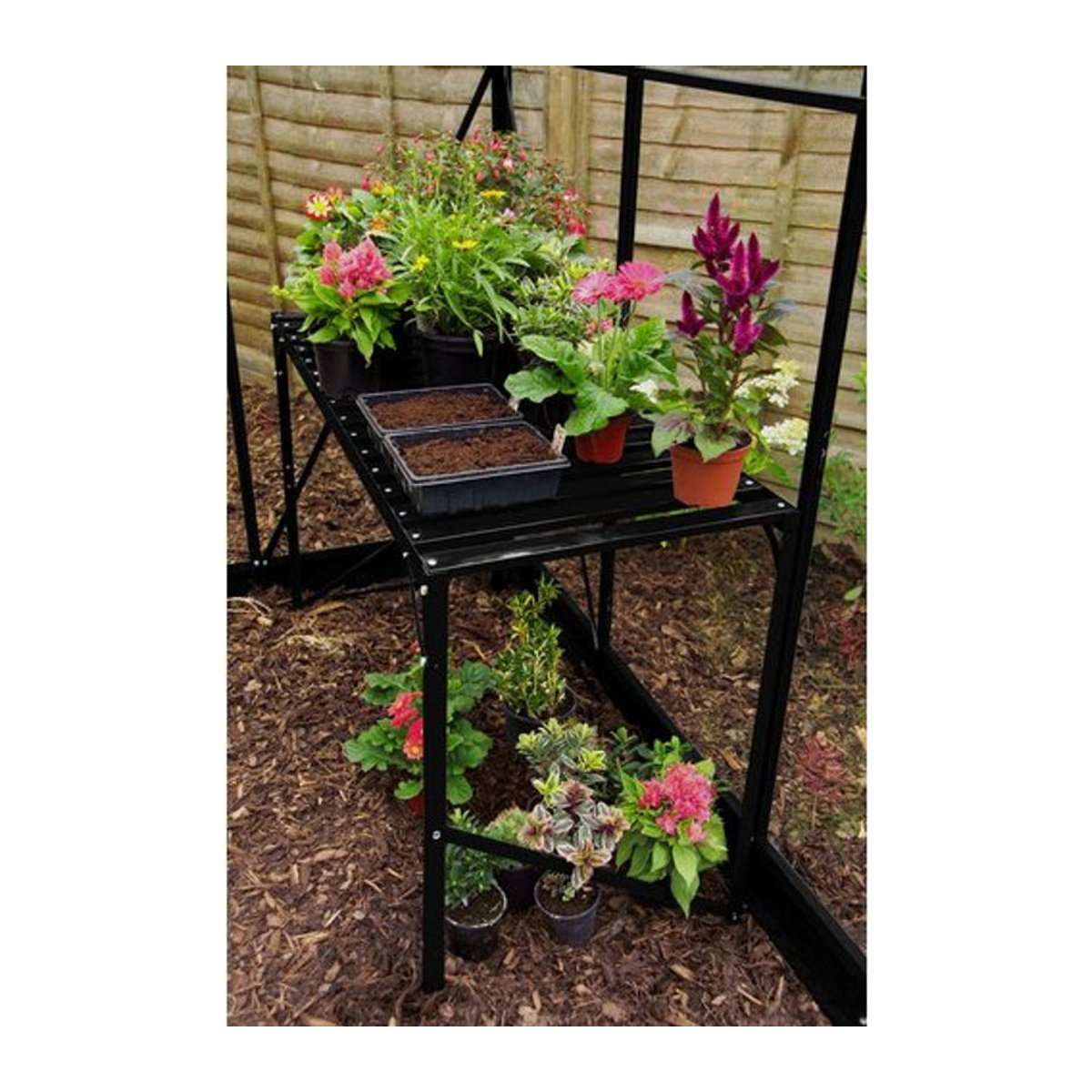 Vitavia Pflanztisch aus Aluminium in Schwarz, B/T/H: 120 x 52 x 76 cm - Bild 1