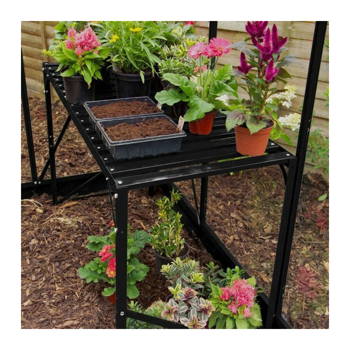 Vitavia Pflanztisch aus Aluminium in Schwarz, B/T/H: 120 x 52 x 76 cm - Bild 2