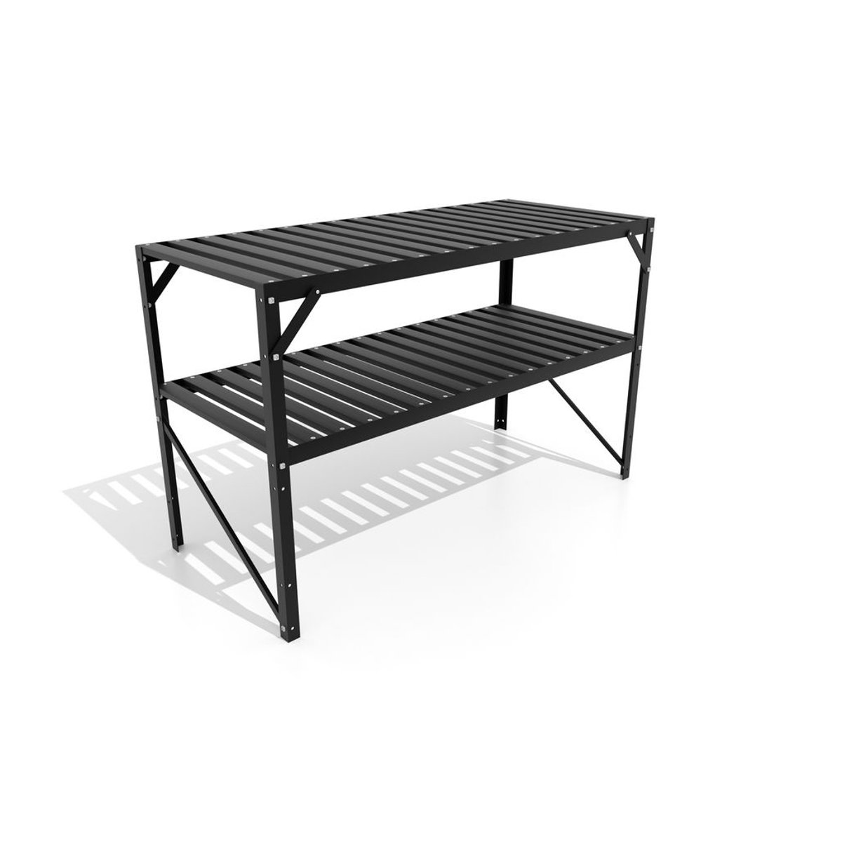 Vitavia Pflanztisch für Gewächshäuser in Schwarz mit 2 Ebenen, B/T/H: 120 x 52 x 76 cm - Bild 3