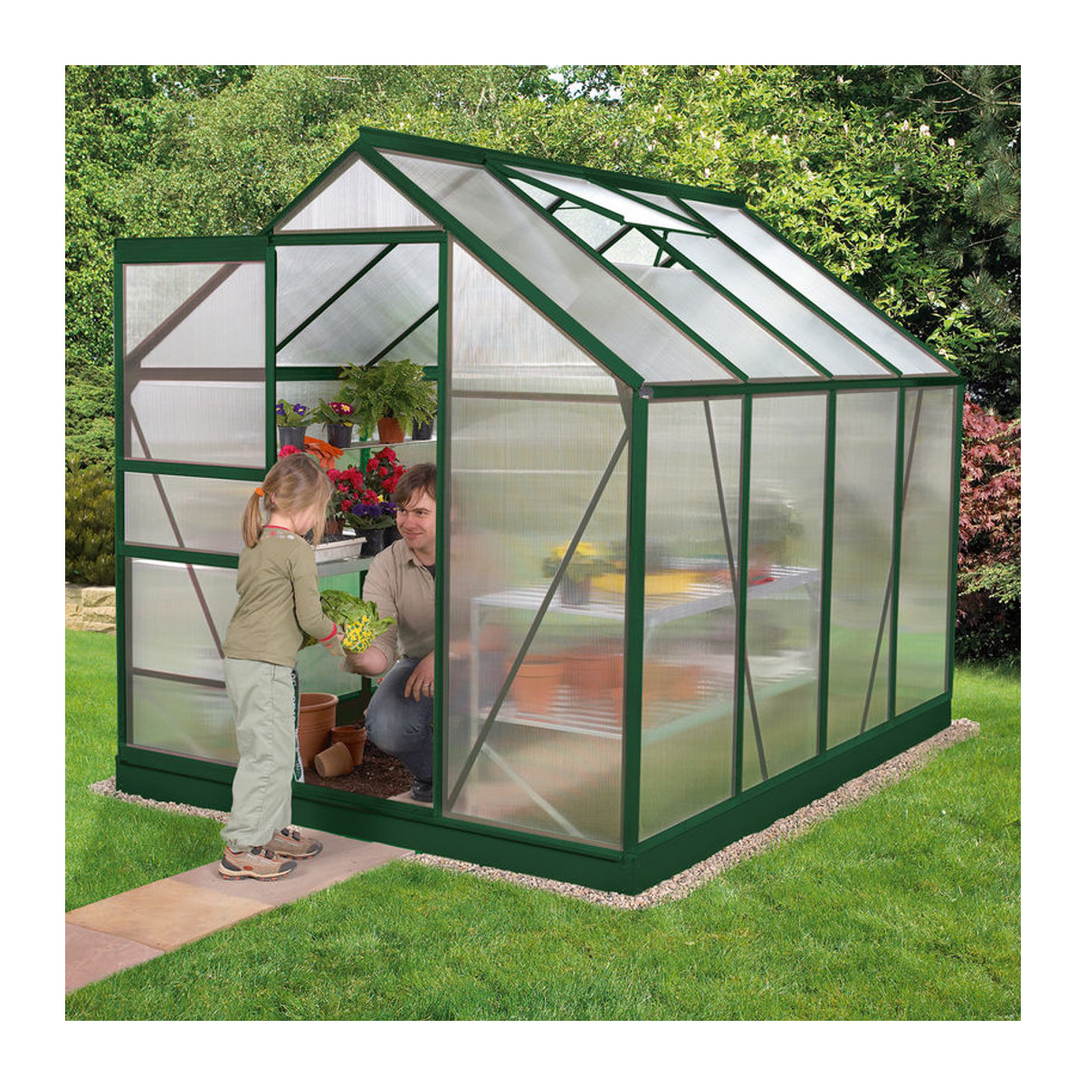 Vitavia Venus 5000 Gewächshaus aus Aluminium und Polycarbonat in Grün - Bild 3