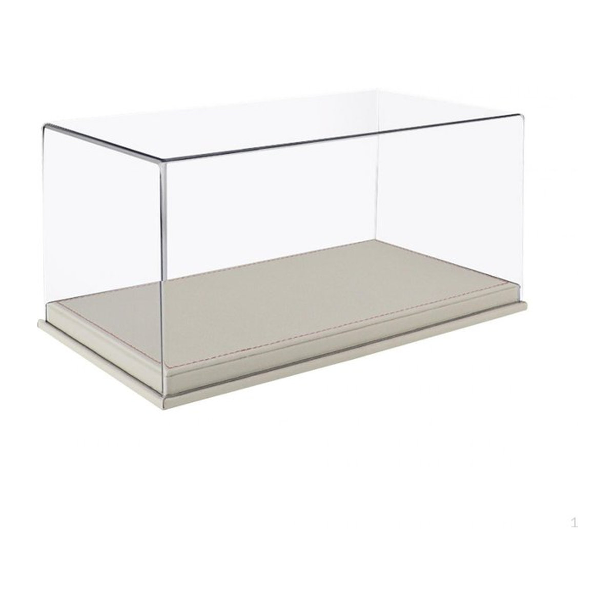 Vitrine für Druckgussautos im Maßstab 1:24 mit transparenter PVC-Abdeckung und Parkplatz-Schutzständer in Weiß - Bild 1