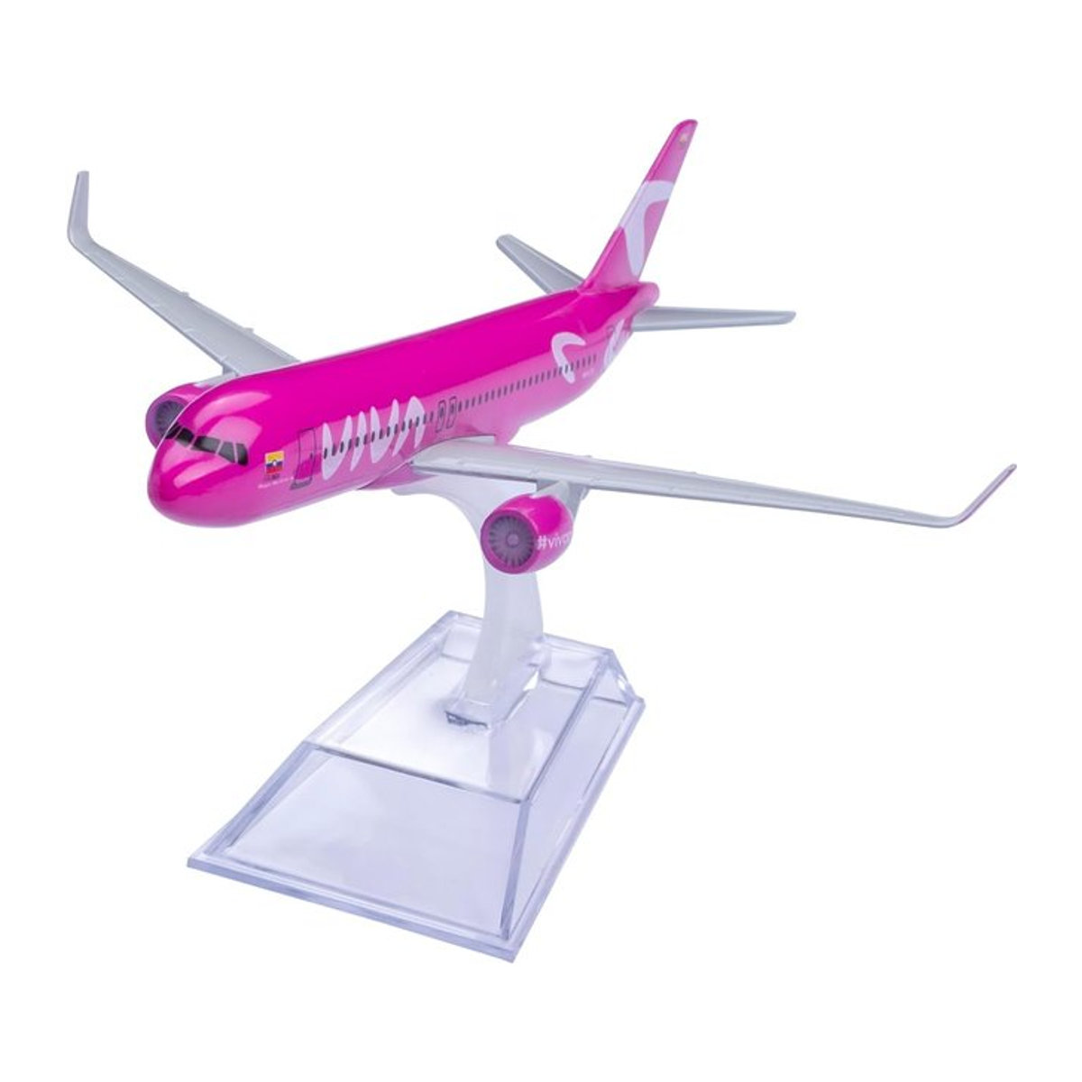 Viva Air Columbia Pink A320 Flugzeugmodell aus Metall im Maßstab 1:16 in Rosa - Bild 1