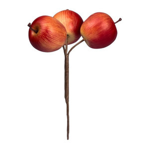 viva domo Deko-Äpfel zum Stecken aus Metall in Grün und Rot für die Herbstdekoration