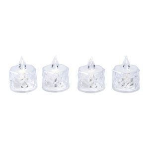 Viva Domo LED-Teelichter Diamond, 4 Stück, transparent, geometrisch, elektrisch