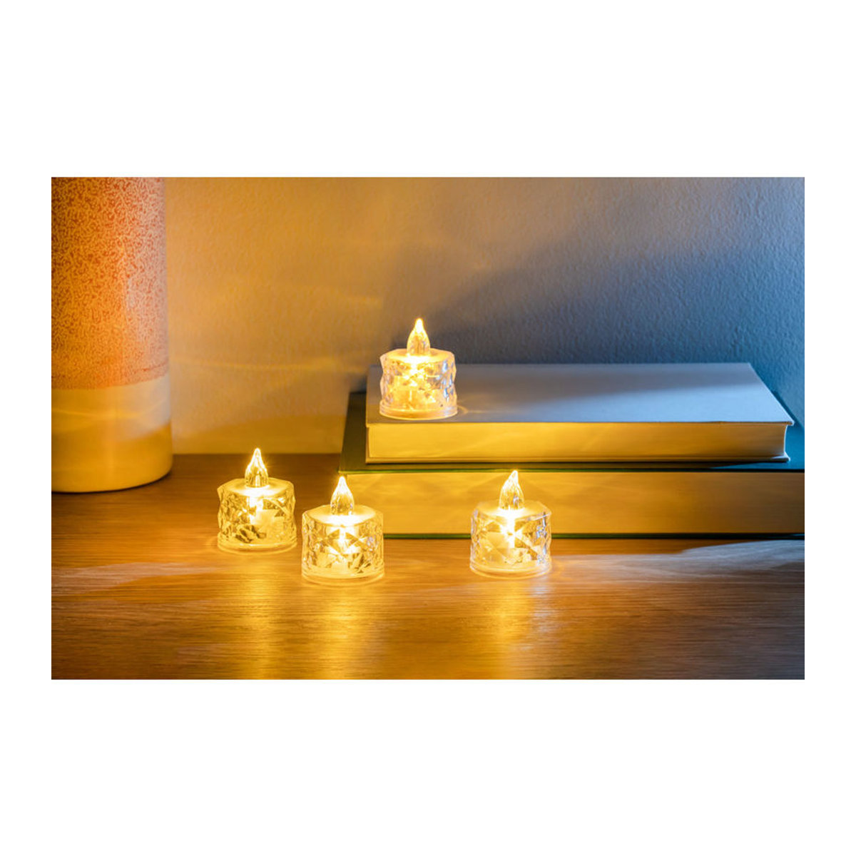 Viva Domo LED-Teelichter Diamond, 4 Stück, transparent, geometrisch, elektrisch - Bild 3