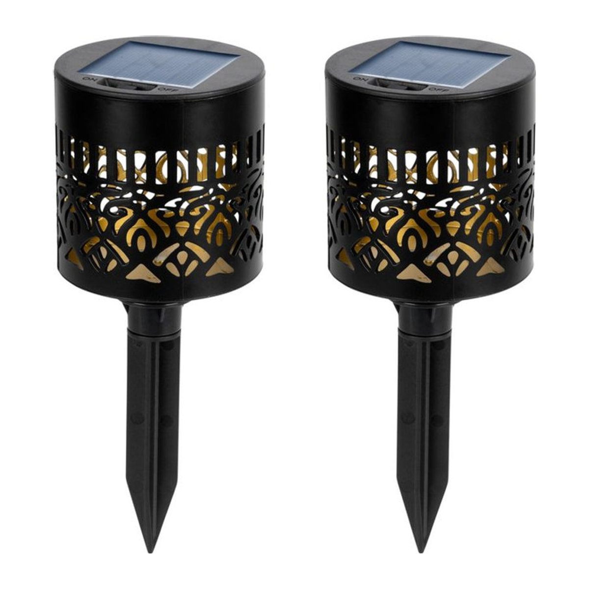viva domo Solar-LED-Wandleuchte und Gartenstecker Schattenspiel, 2 Stück, Schwarz - Bild 1