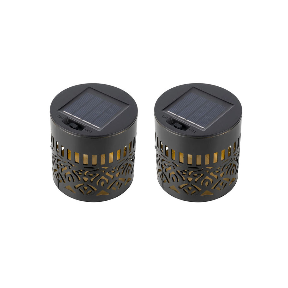 viva domo Solar-LED-Wandleuchte und Gartenstecker Schattenspiel, 2 Stück, Schwarz - Bild 2