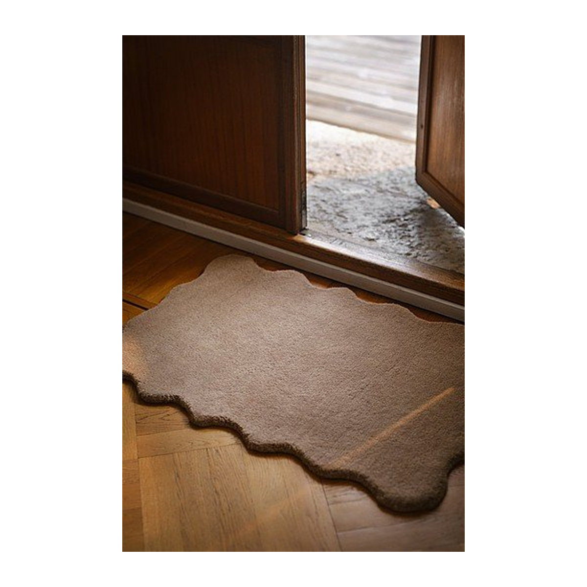 VIVI Türmatte aus Wolle in Beige und Braun B/B/H: 60 x 90 cm - Bild 1