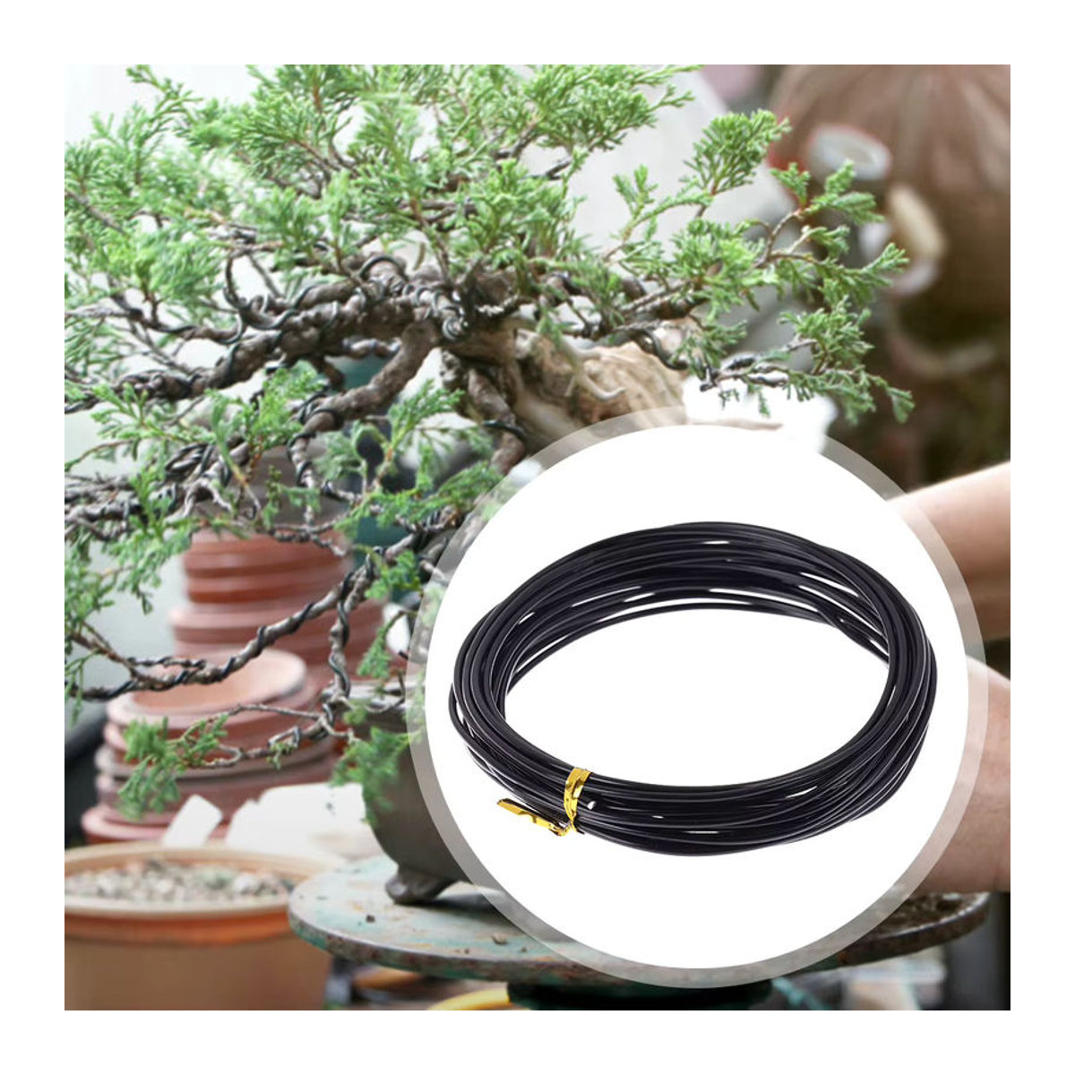 VKTECH Bonsai Draht aus eloxiertem Aluminium für die Formgebung, 5m Länge, verschiedene Stärken von 1,0mm bis 3,0mm - Bild 3