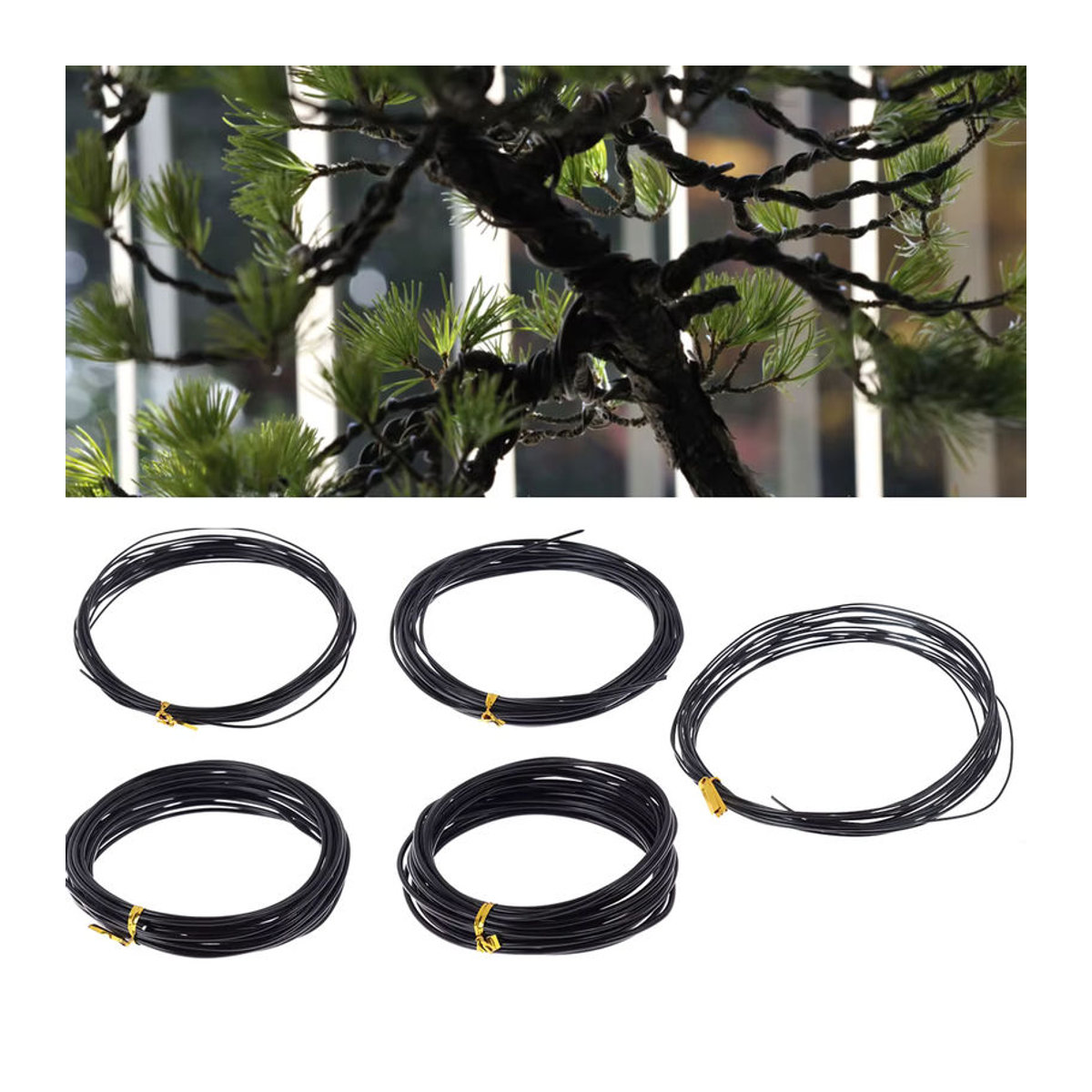 VKTECH Bonsai Draht aus eloxiertem Aluminium für die Formgebung, 5m Länge, verschiedene Stärken von 1,0mm bis 3,0mm - Bild 6