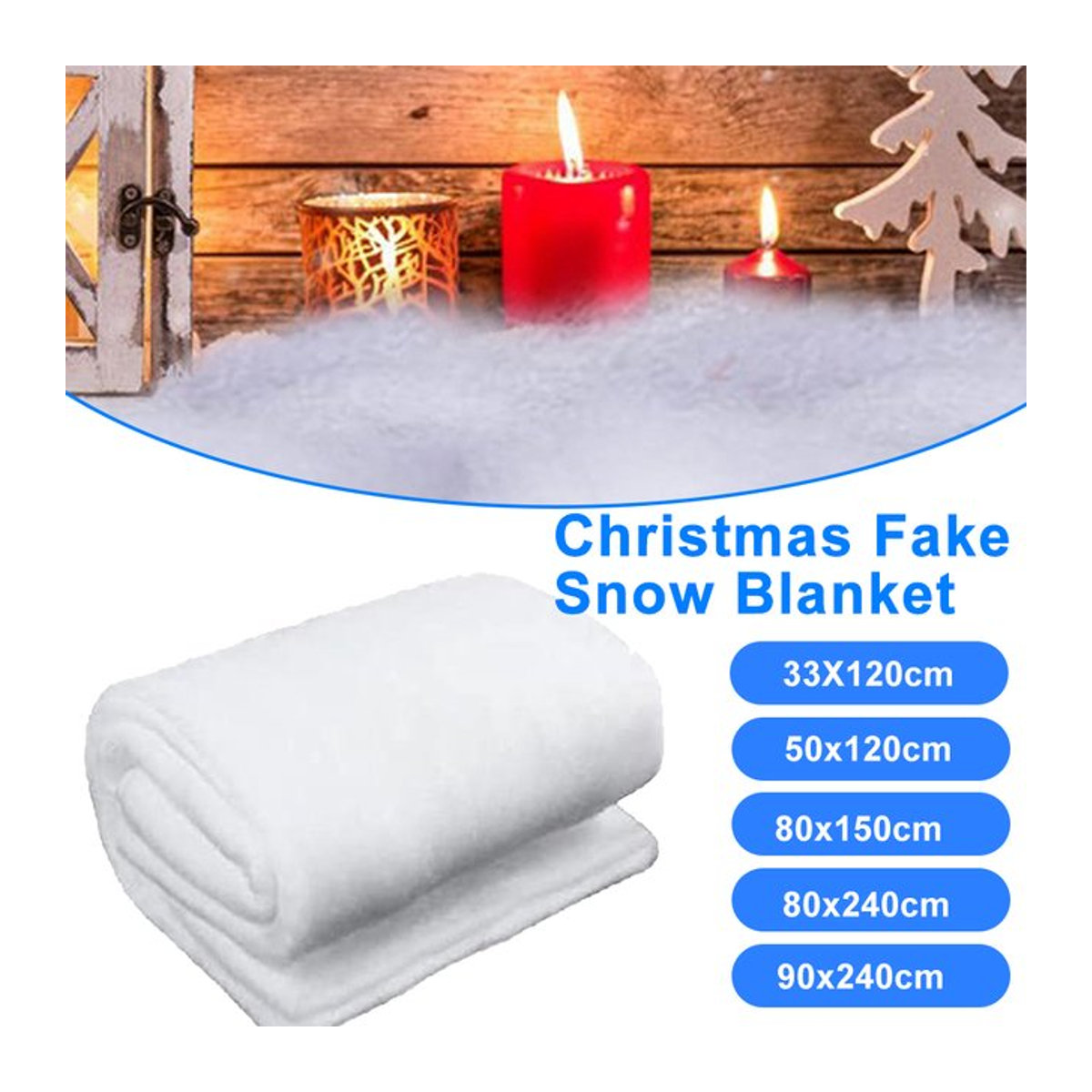 VKTECH Kunstschnee aus Baumwolle für Weihnachtsdekoration in Weiß - Bild 1