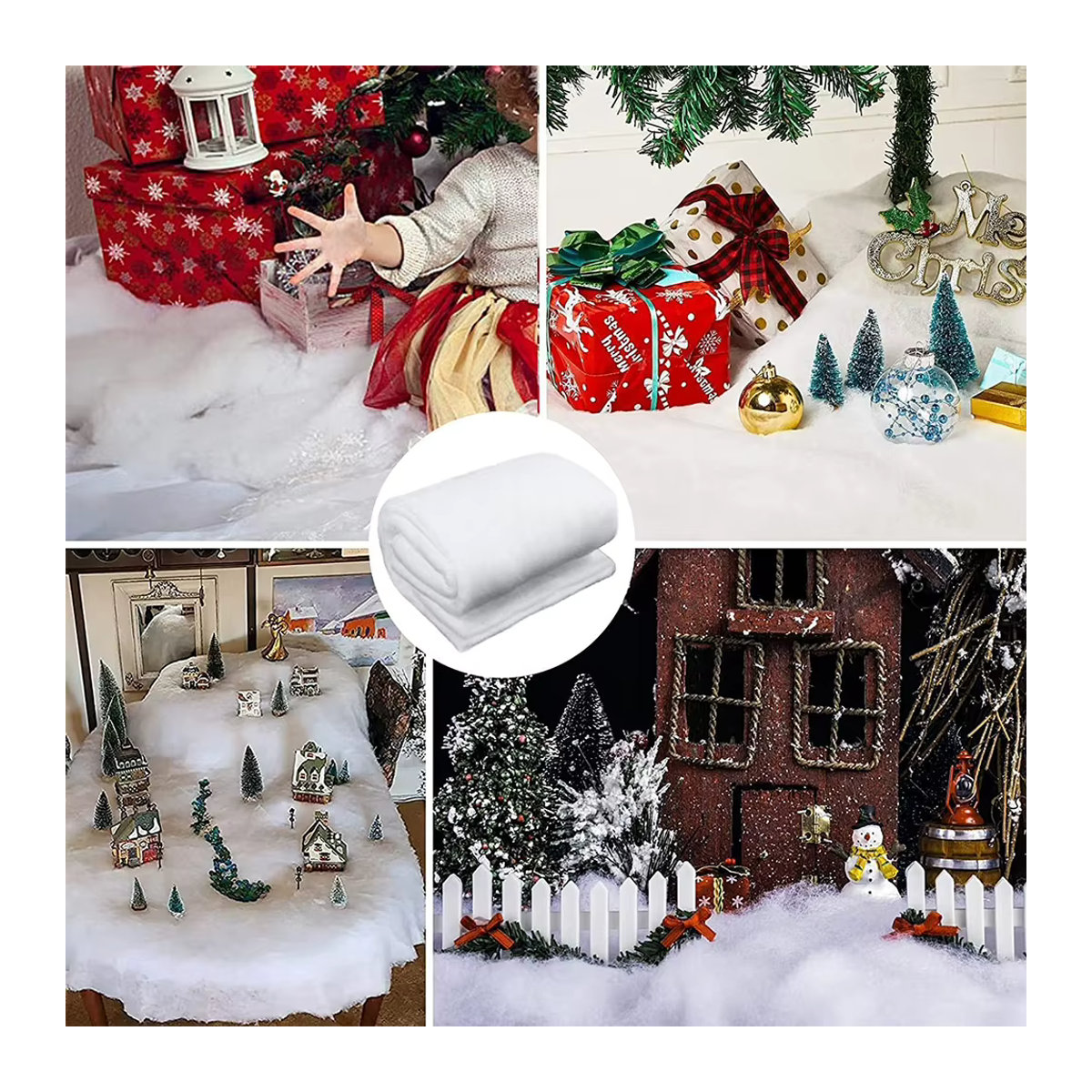 VKTECH Kunstschnee aus Baumwolle für Weihnachtsdekoration in Weiß - Bild 4