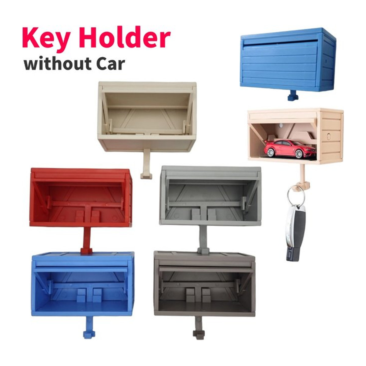 VKTECH Schlüssel-Organizer aus Kunststoff, mehrfarbig, wandmontierter Schlüsselhalter für Auto und Garage mit minimalistischem Design - Bild 1